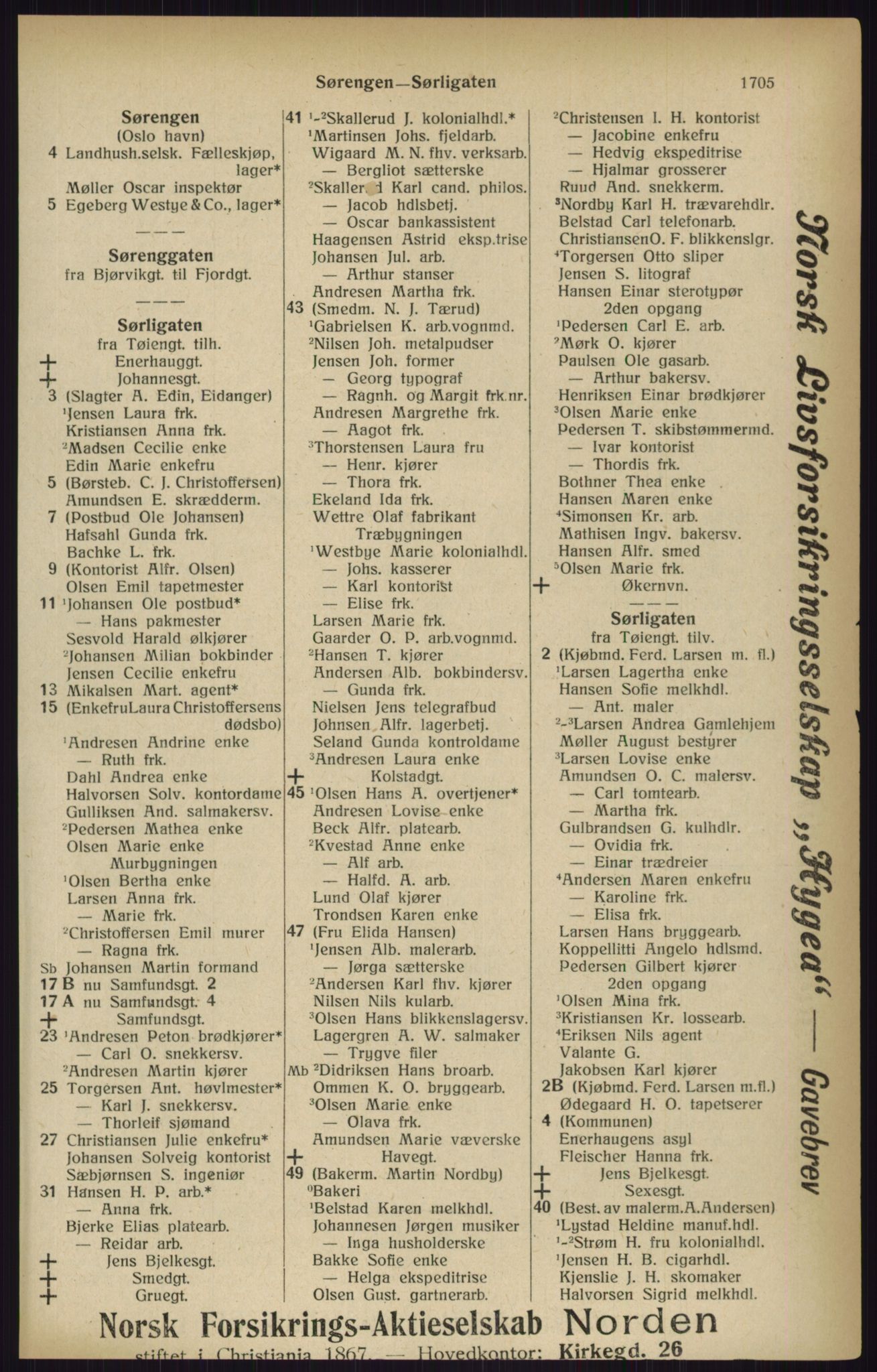 Kristiania/Oslo adressebok, PUBL/-, 1916, s. 1705