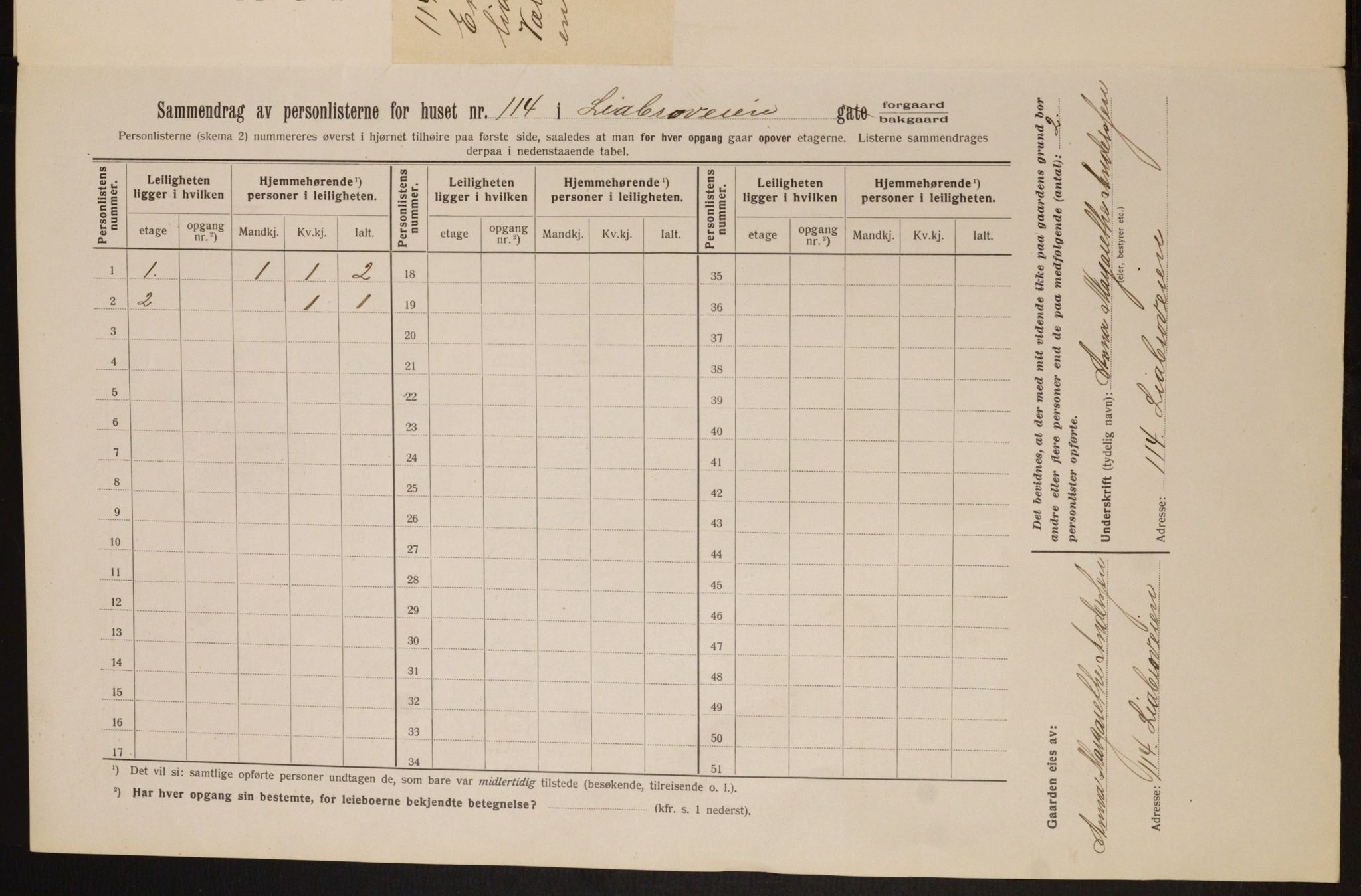 OBA, Kommunal folketelling 1.2.1913 for Kristiania, 1913, s. 57993