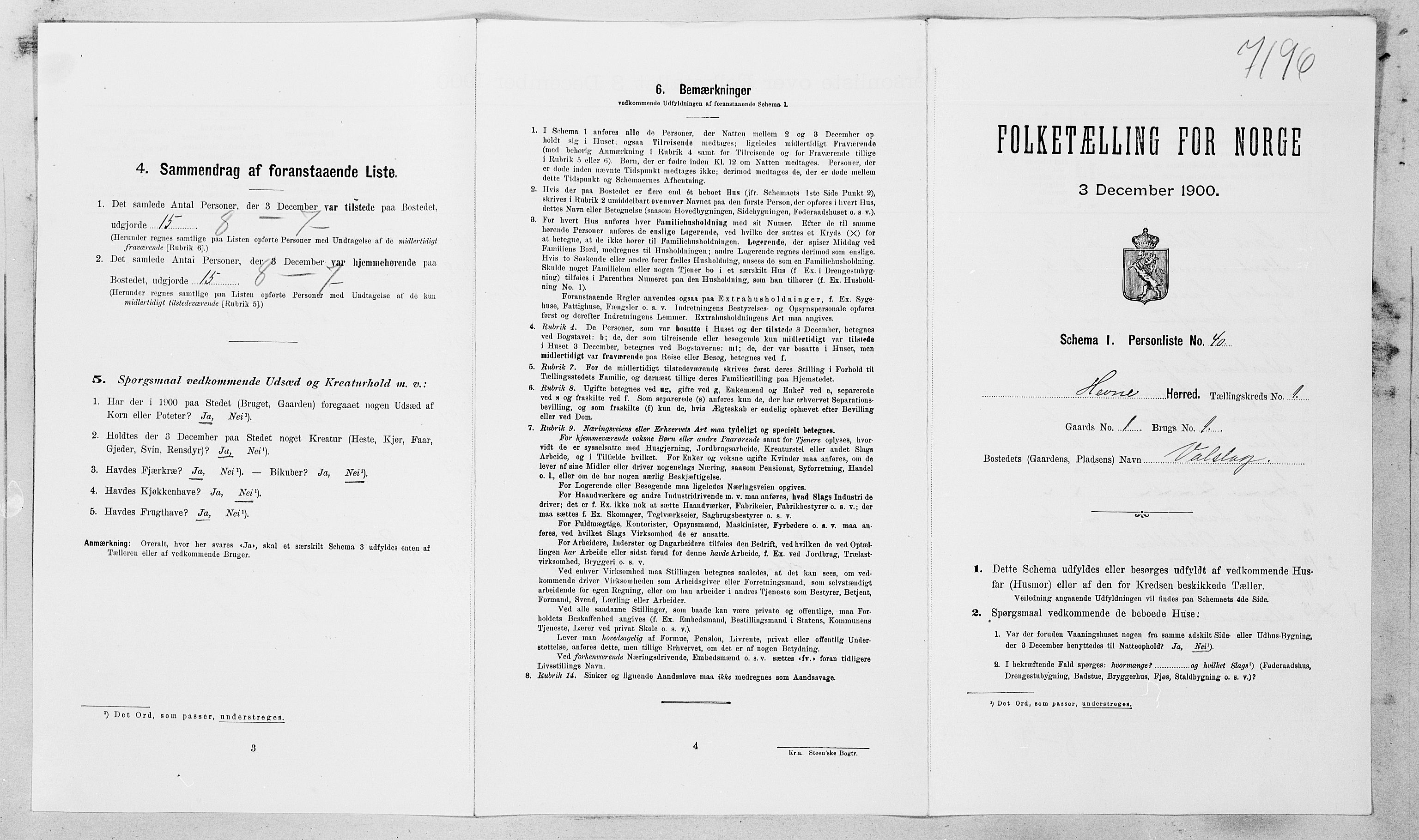SAT, Folketelling 1900 for 1612 Hemne herred, 1900, s. 191