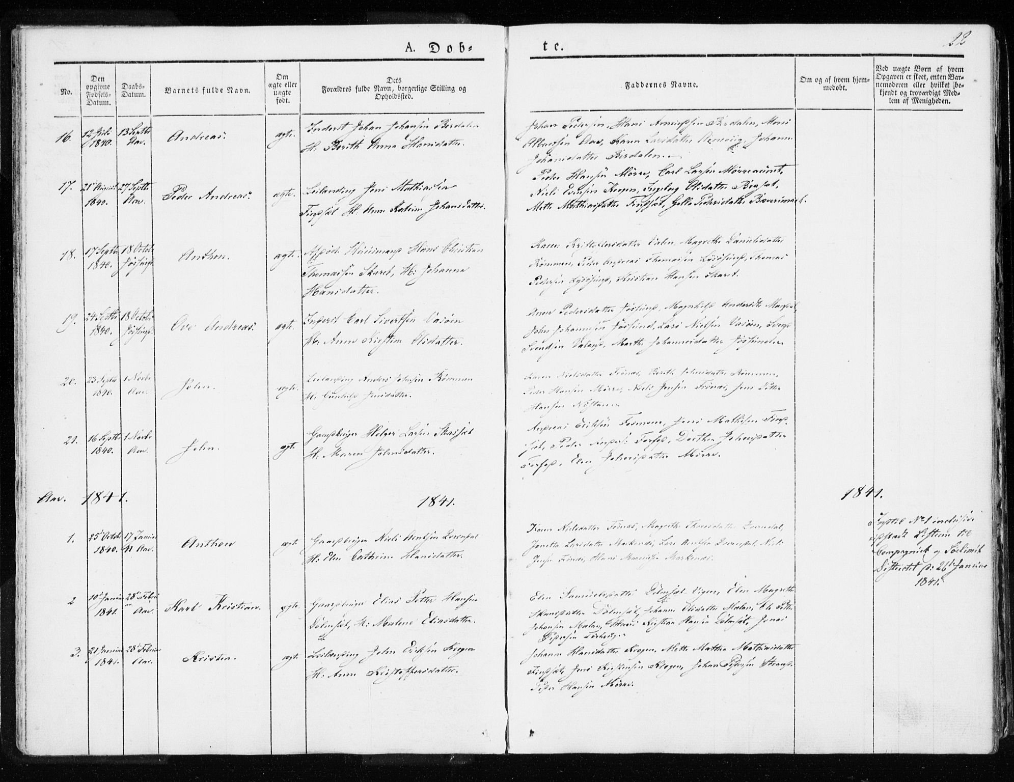 Ministerialprotokoller, klokkerbøker og fødselsregistre - Sør-Trøndelag, SAT/A-1456/655/L0676: Ministerialbok nr. 655A05, 1830-1847, s. 22