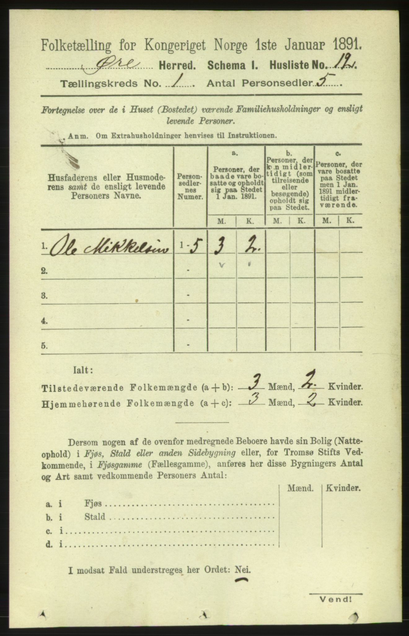 RA, Folketelling 1891 for 1558 Øre herred, 1891, s. 29