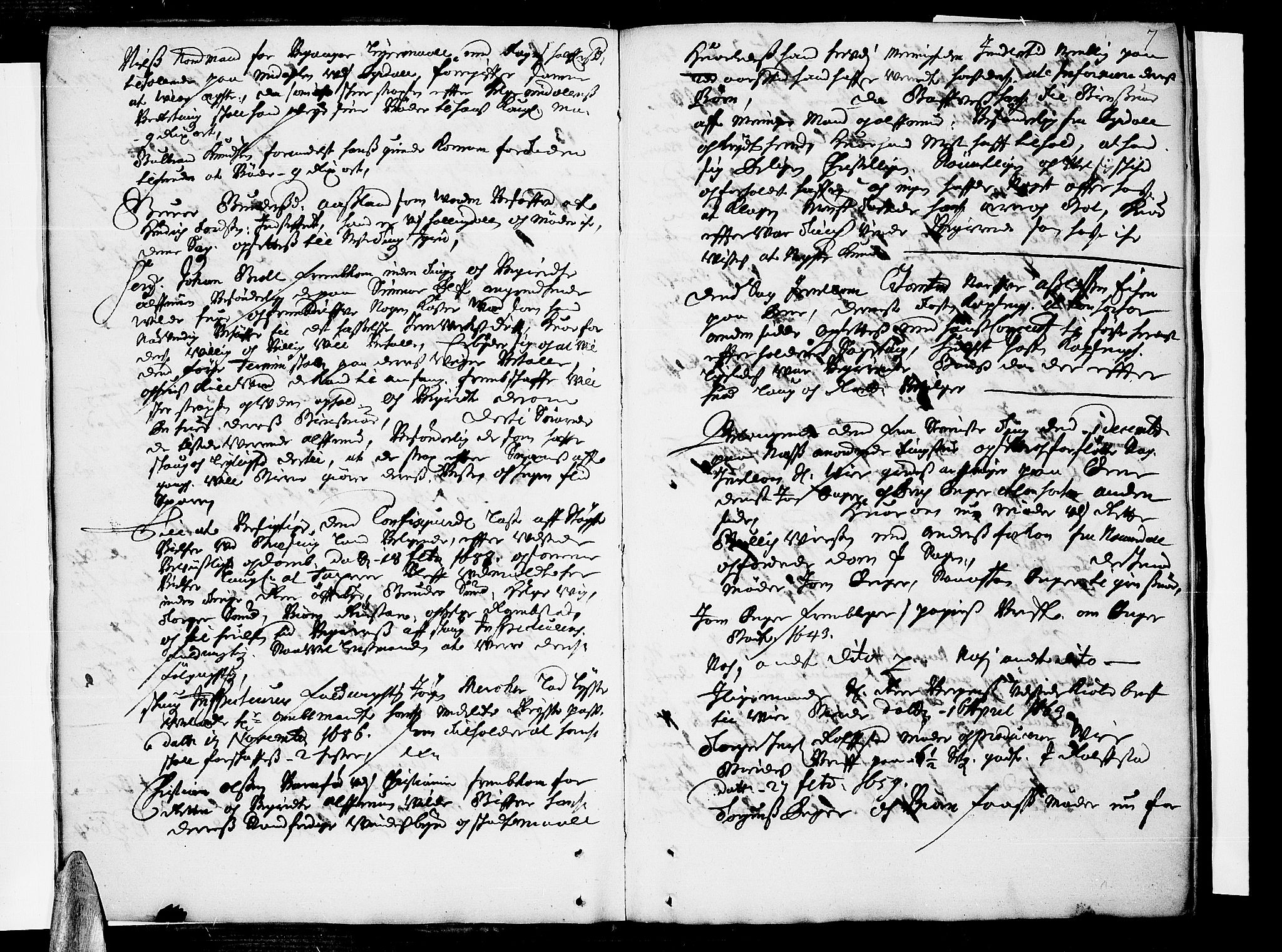 Eiker, Modum og Sigdal sorenskriveri, SAKO/A-123/F/Fa/Faa/L0053: Tingbok, 1688-1689, s. 7