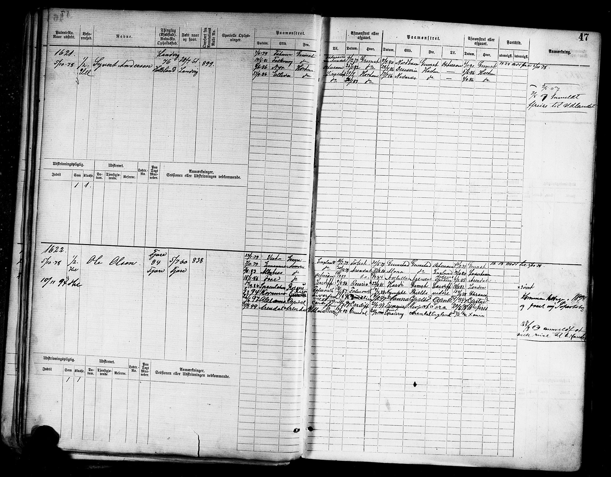 Grimstad mønstringskrets, AV/SAK-2031-0013/F/Fb/L0011: Hovedrulle nr 1529-2290, V-24, 1877-1889, s. 50