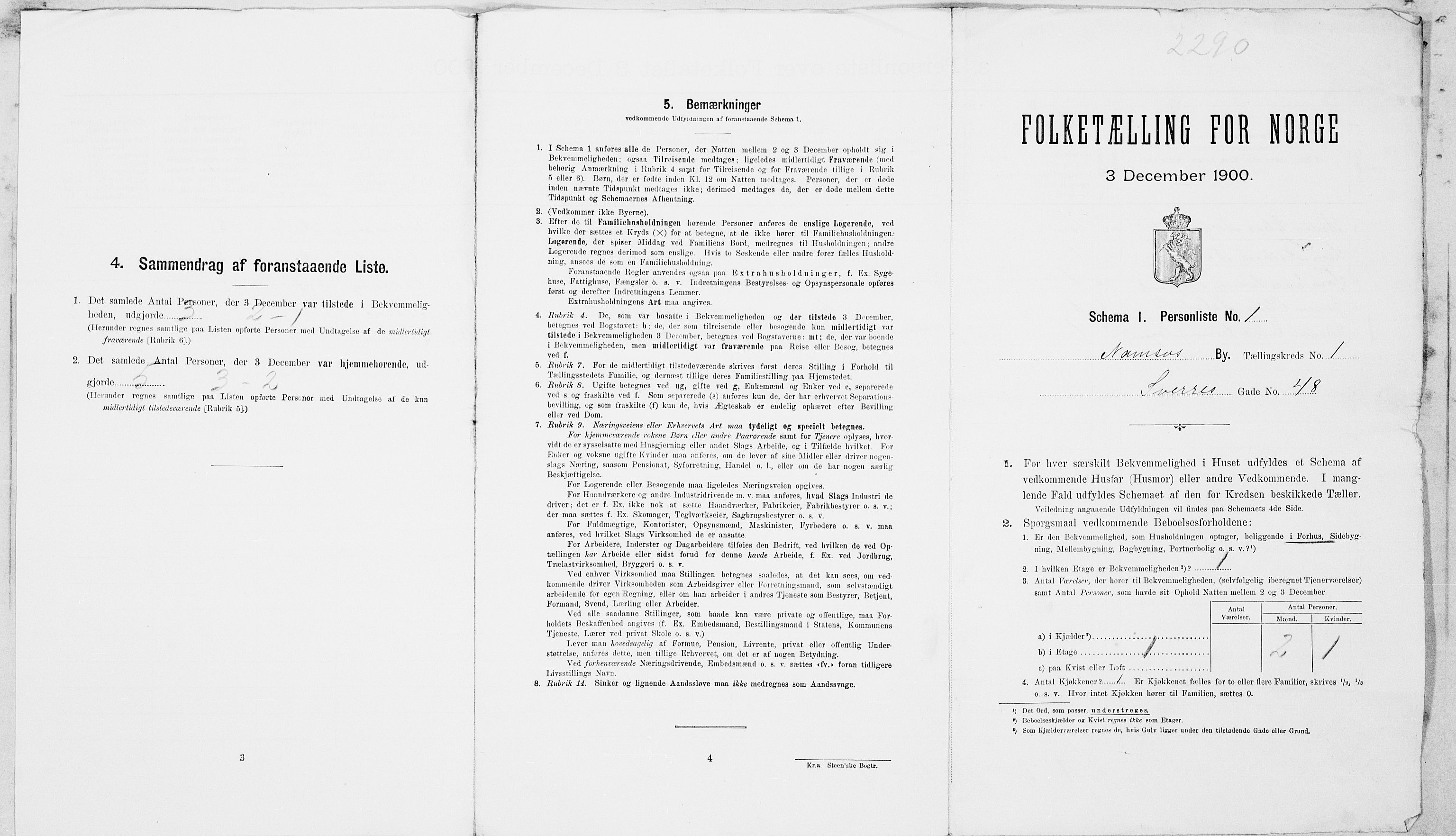 SAT, Folketelling 1900 for 1703 Namsos ladested, 1900, s. 139