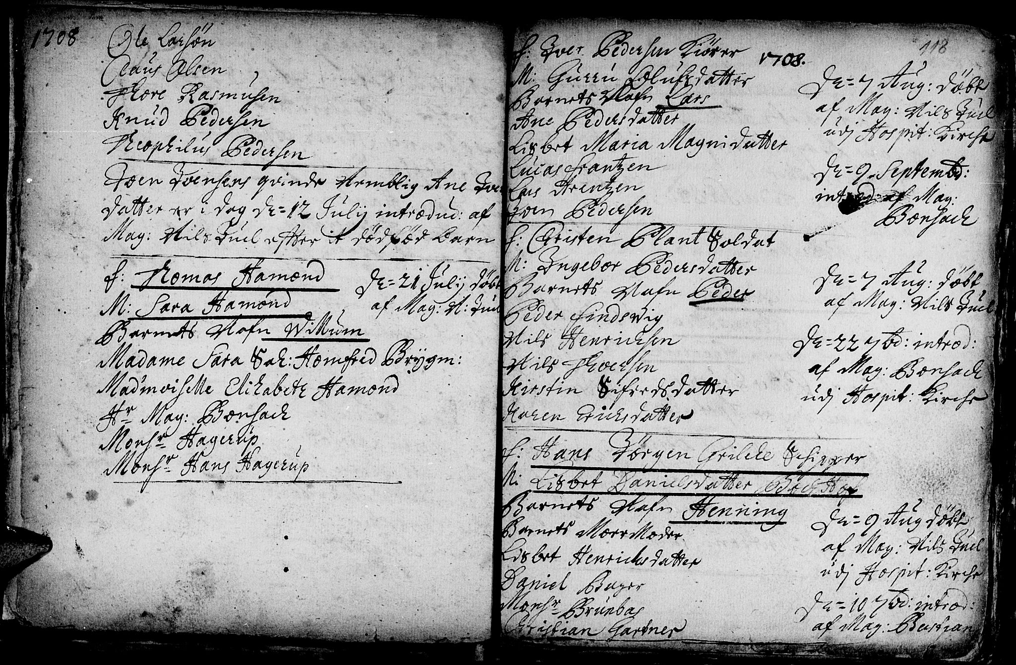 Ministerialprotokoller, klokkerbøker og fødselsregistre - Sør-Trøndelag, SAT/A-1456/601/L0034: Ministerialbok nr. 601A02, 1702-1714, s. 118