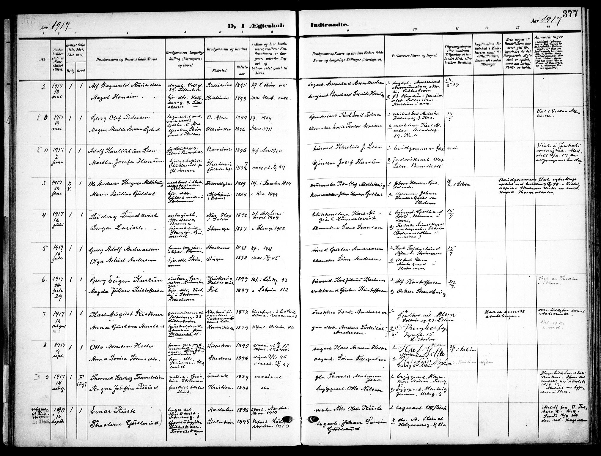 Skedsmo prestekontor Kirkebøker, AV/SAO-A-10033a/F/Fa/L0015: Ministerialbok nr. I 15, 1902-1917, s. 377