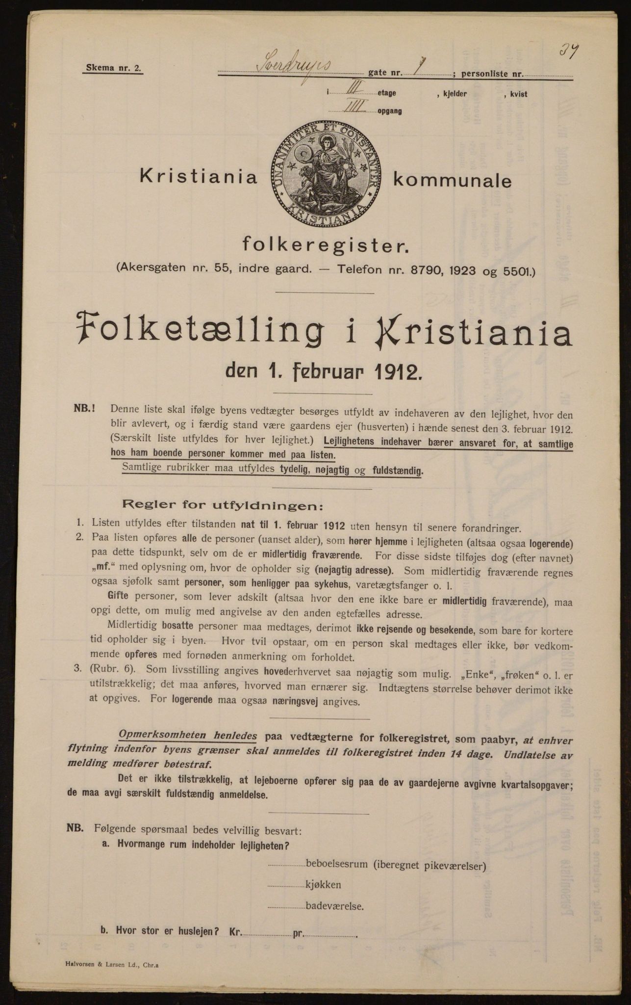 OBA, Kommunal folketelling 1.2.1912 for Kristiania, 1912, s. 104862