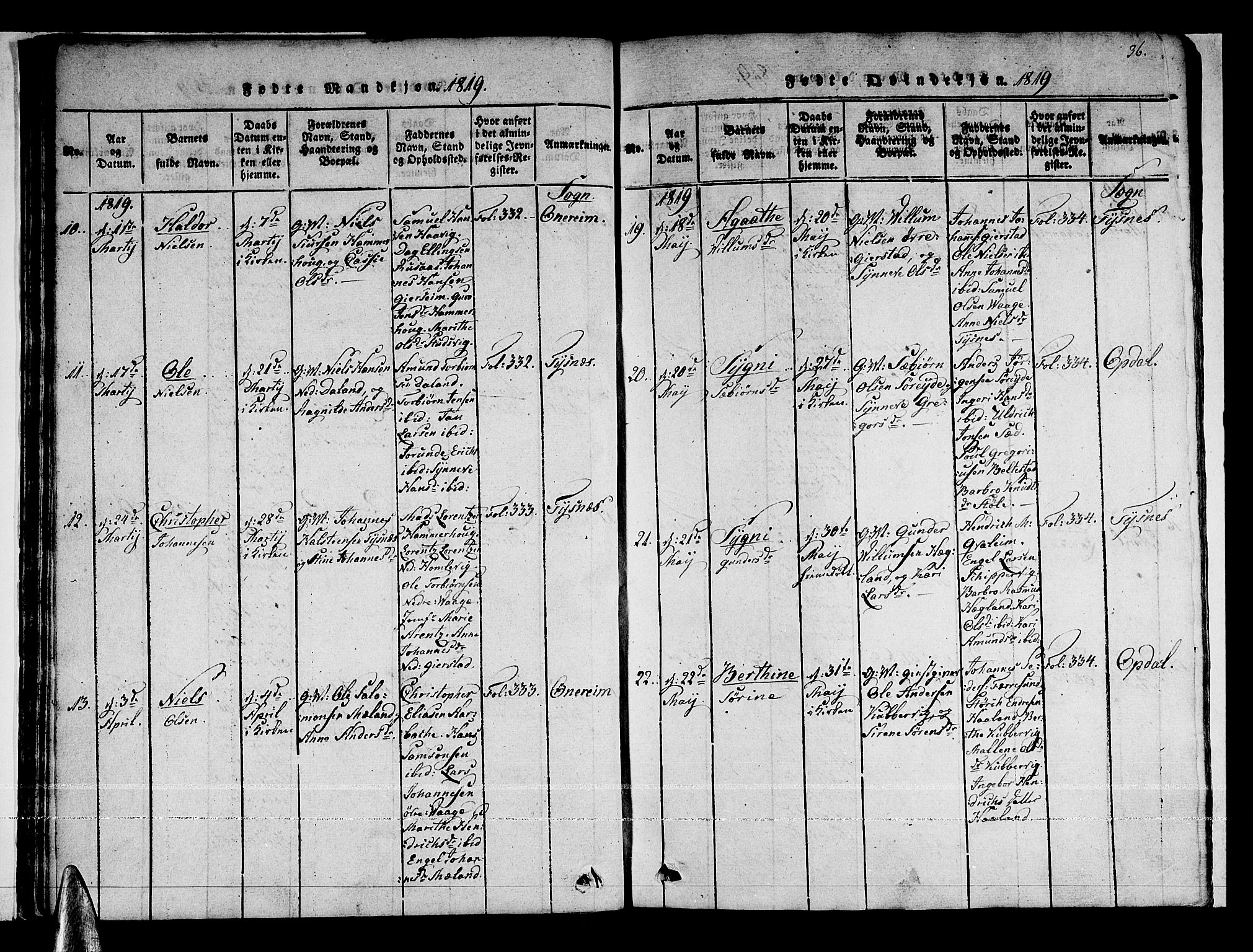 Tysnes sokneprestembete, AV/SAB-A-78601/H/Haa: Ministerialbok nr. A 7, 1816-1826, s. 36