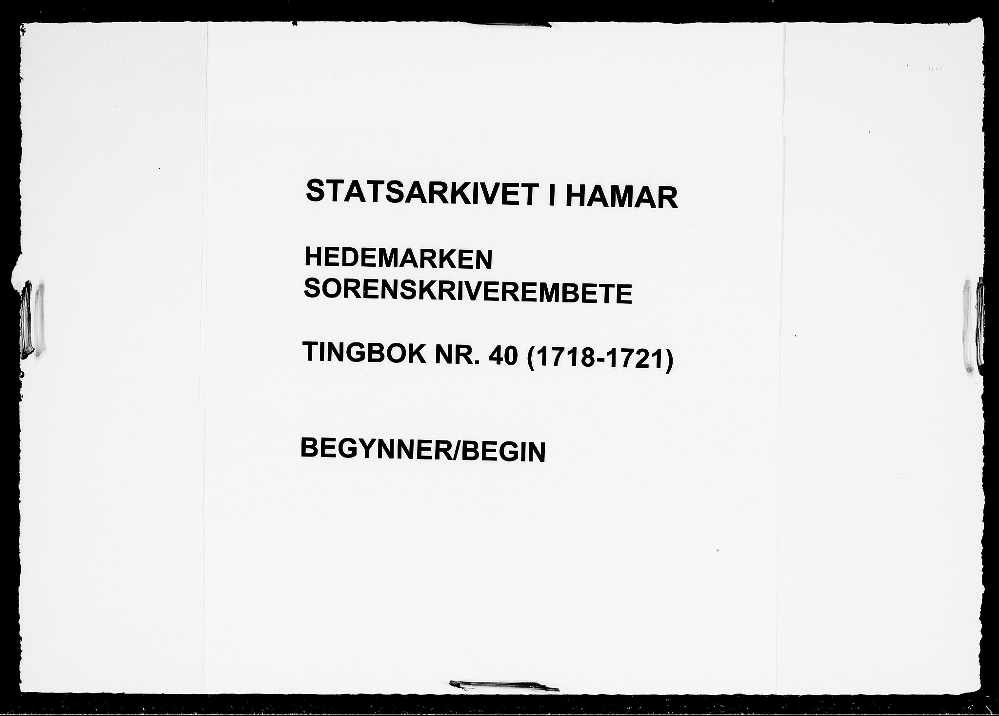 Hedemarken sorenskriveri, SAH/TING-034/G/Gb/L0040: Tingbok, 1718-1721