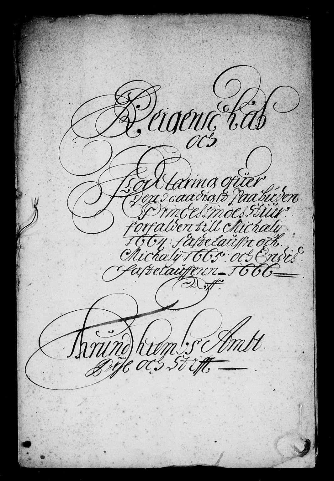 Rentekammeret inntil 1814, Reviderte regnskaper, Stiftamtstueregnskaper, Trondheim stiftamt og Nordland amt, AV/RA-EA-6044/R/Rd/L0034: Trondheim stiftamt, 1664-1671