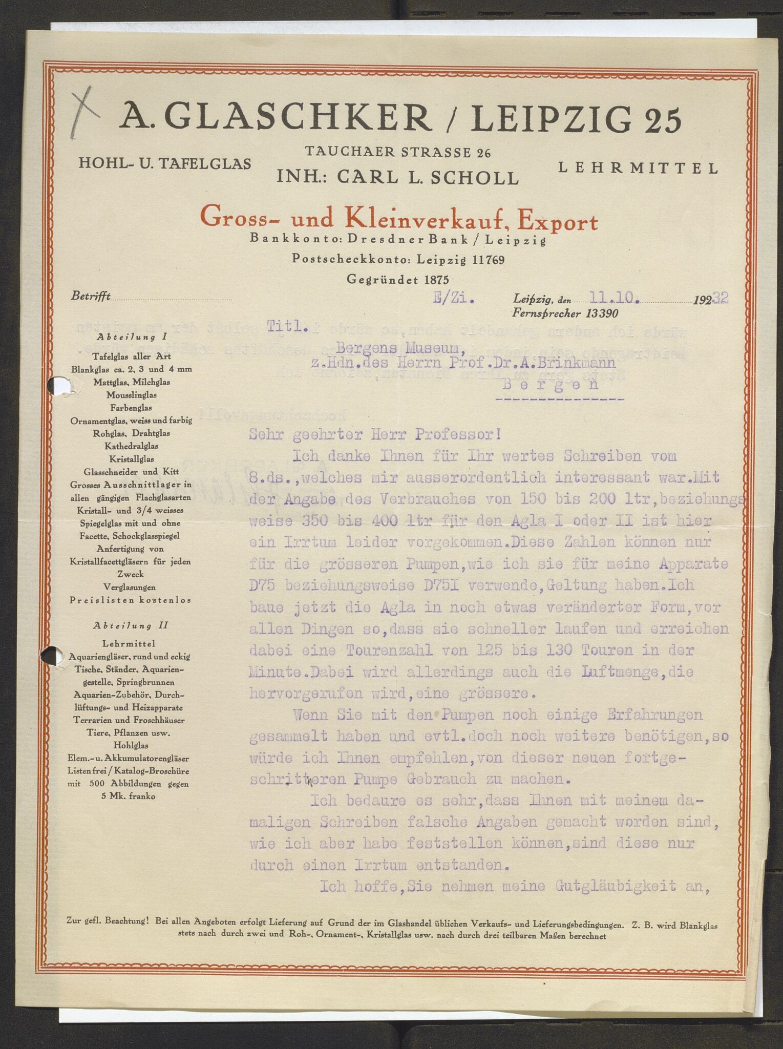 Bergens Museum, AV/SAB-A-17301/13/D/L0002: Korrespondanse , 1928-1940, s. 475