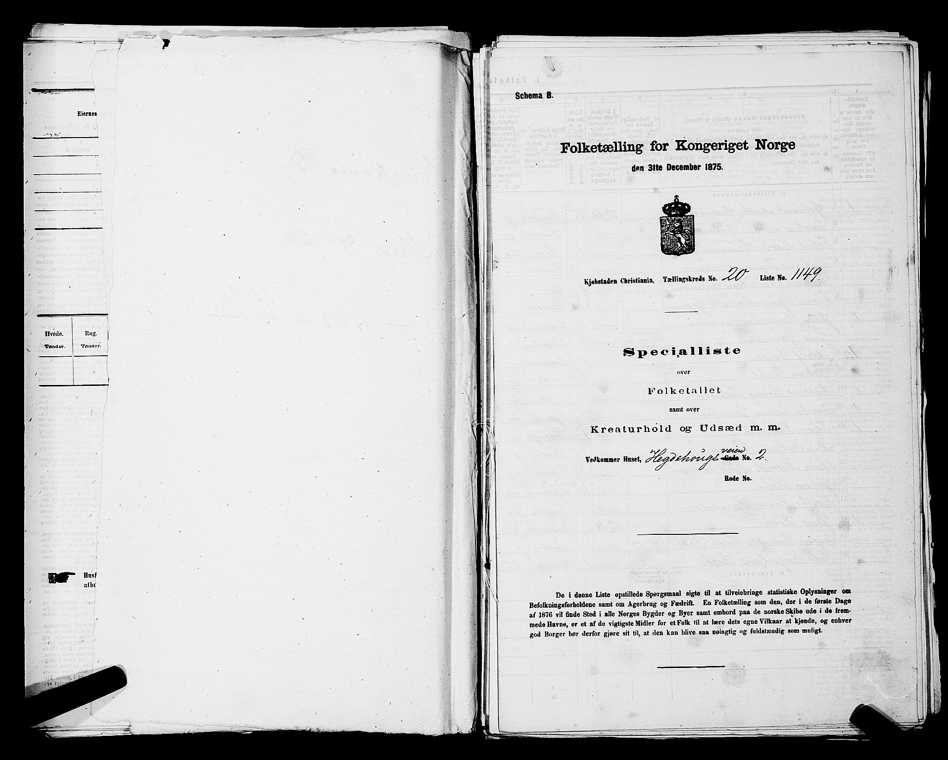 RA, Folketelling 1875 for 0301 Kristiania kjøpstad, 1875, s. 3598