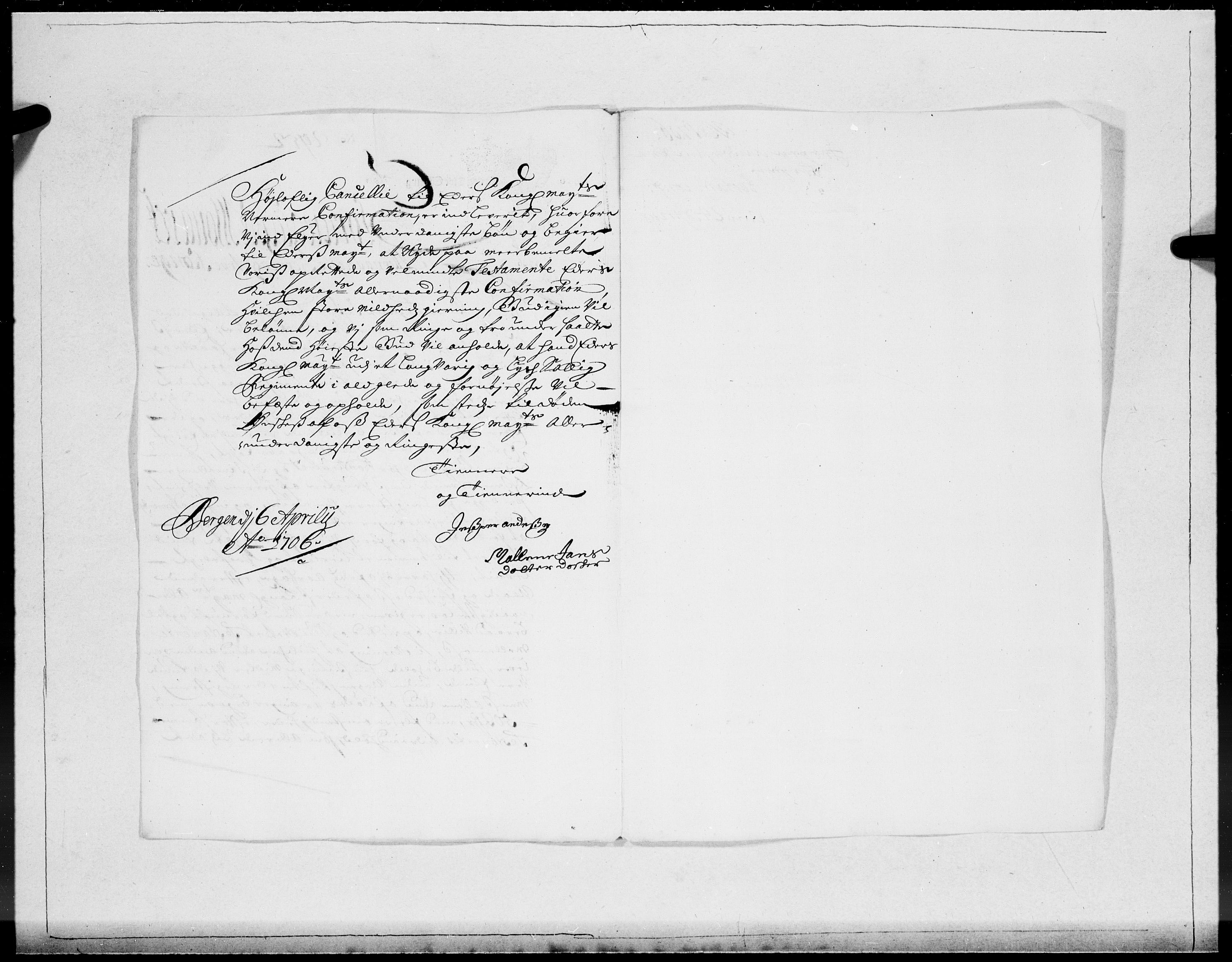 Danske Kanselli 1572-1799, AV/RA-EA-3023/F/Fc/Fcc/Fcca/L0060: Norske innlegg 1572-1799, Mgl. nov.-des., 1706, s. 228