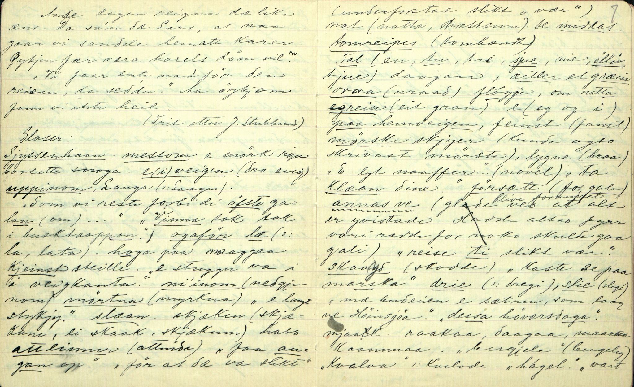 Rikard Berge, TEMU/TGM-A-1003/F/L0002/0008: 031-060 Innholdslister / 38 Maalprøvur og ordlistur, 1903, s. 6-7