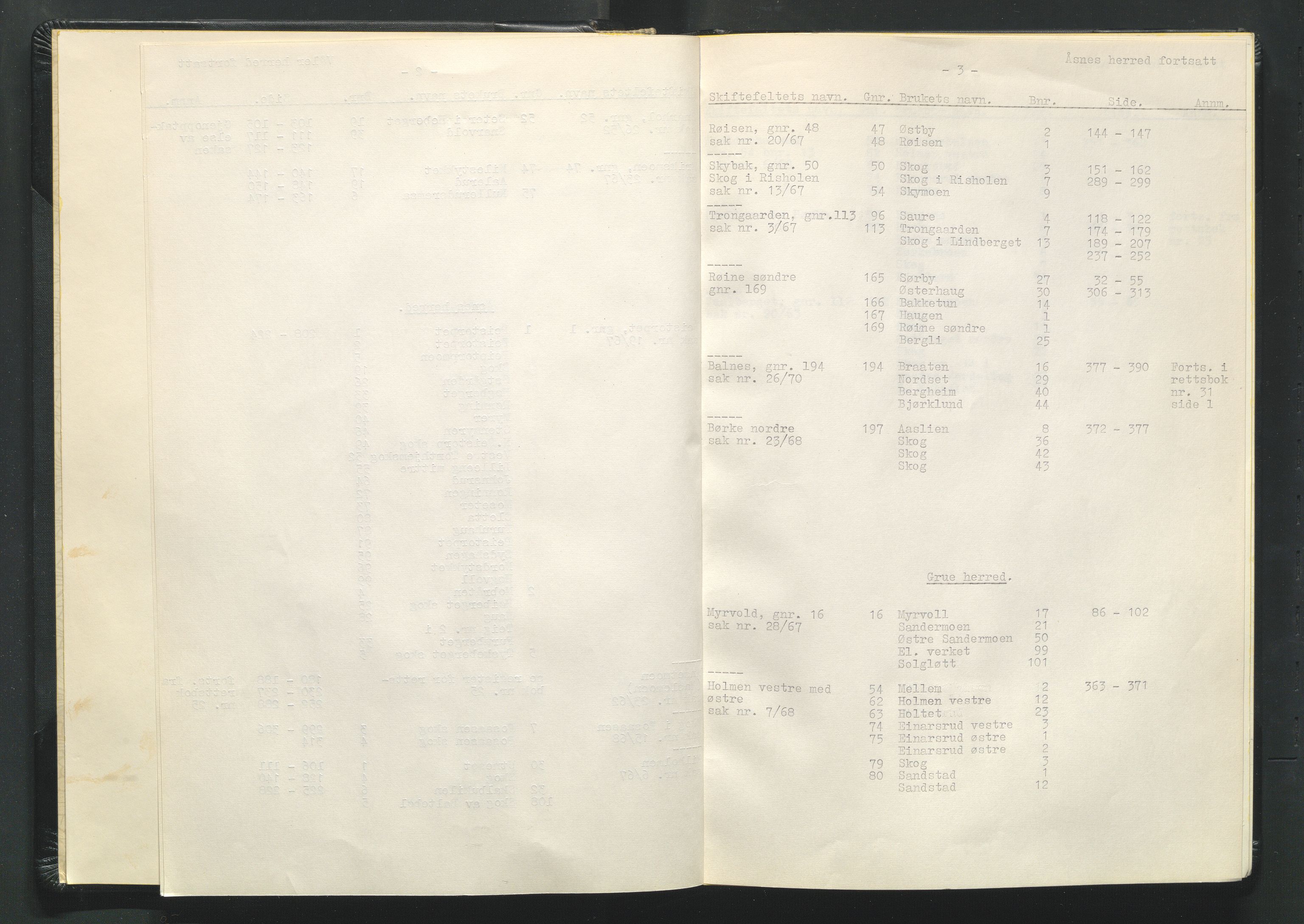 Glåmdal jordskifterett, AV/SAH-JORDSKIFTEH-003/G/Ga/L0014/0002: Rettsbøker / Rettsbok - nr. 26, 1967-1971