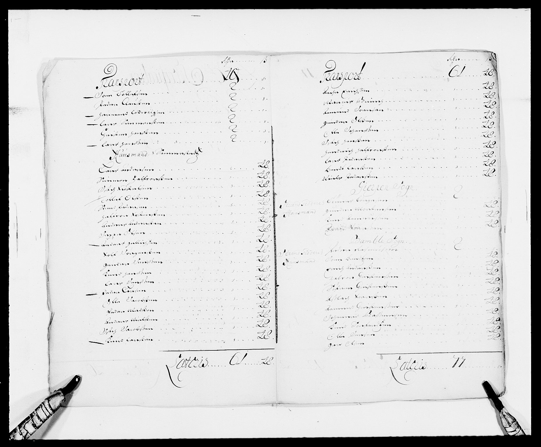 Rentekammeret inntil 1814, Reviderte regnskaper, Fogderegnskap, RA/EA-4092/R34/L2051: Fogderegnskap Bamble, 1688-1691, s. 116