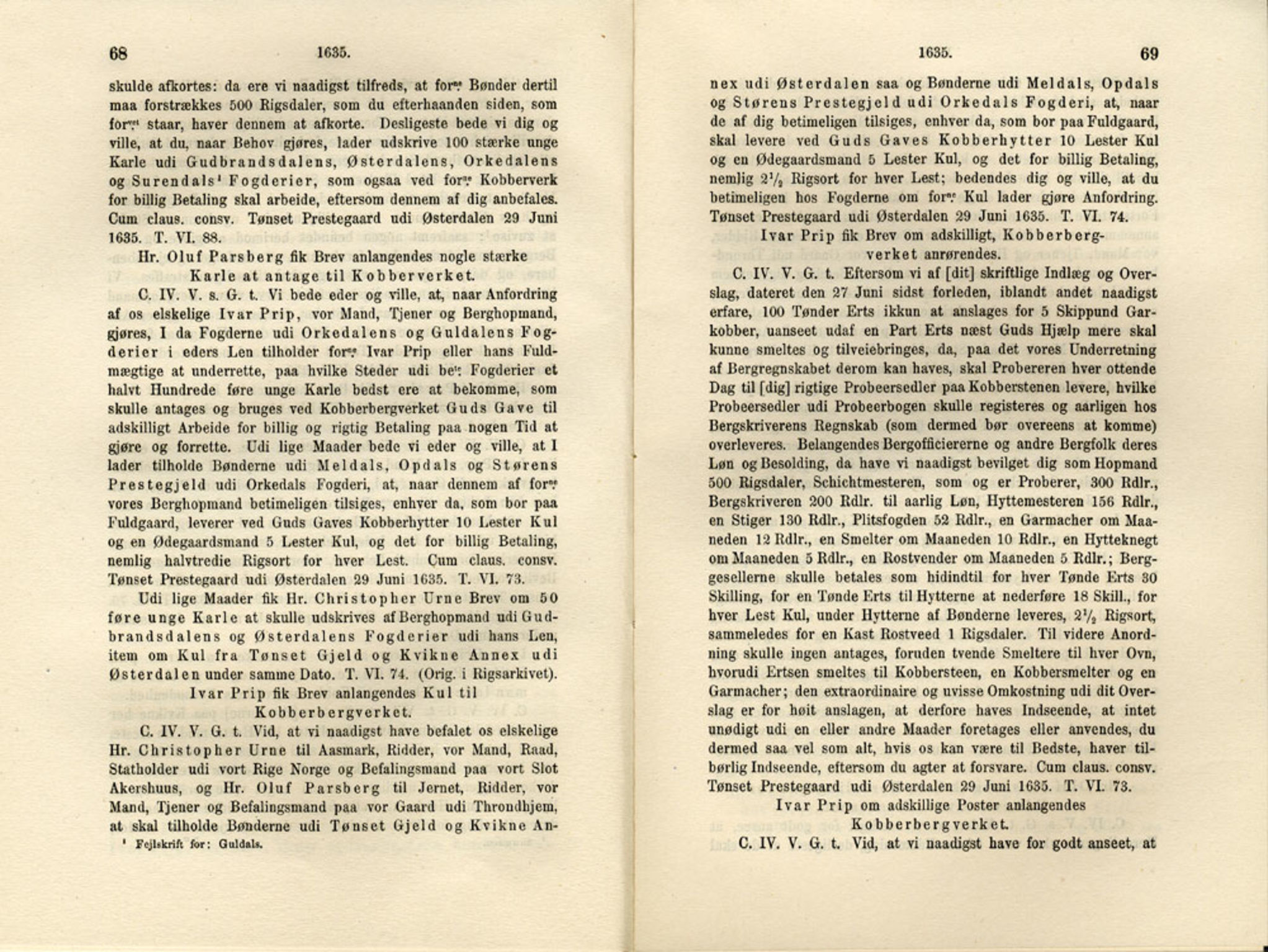 Publikasjoner utgitt av Det Norske Historiske Kildeskriftfond, PUBL/-/-/-: Norske Rigs-Registranter, bind 7, 1635-1640, s. 68-69