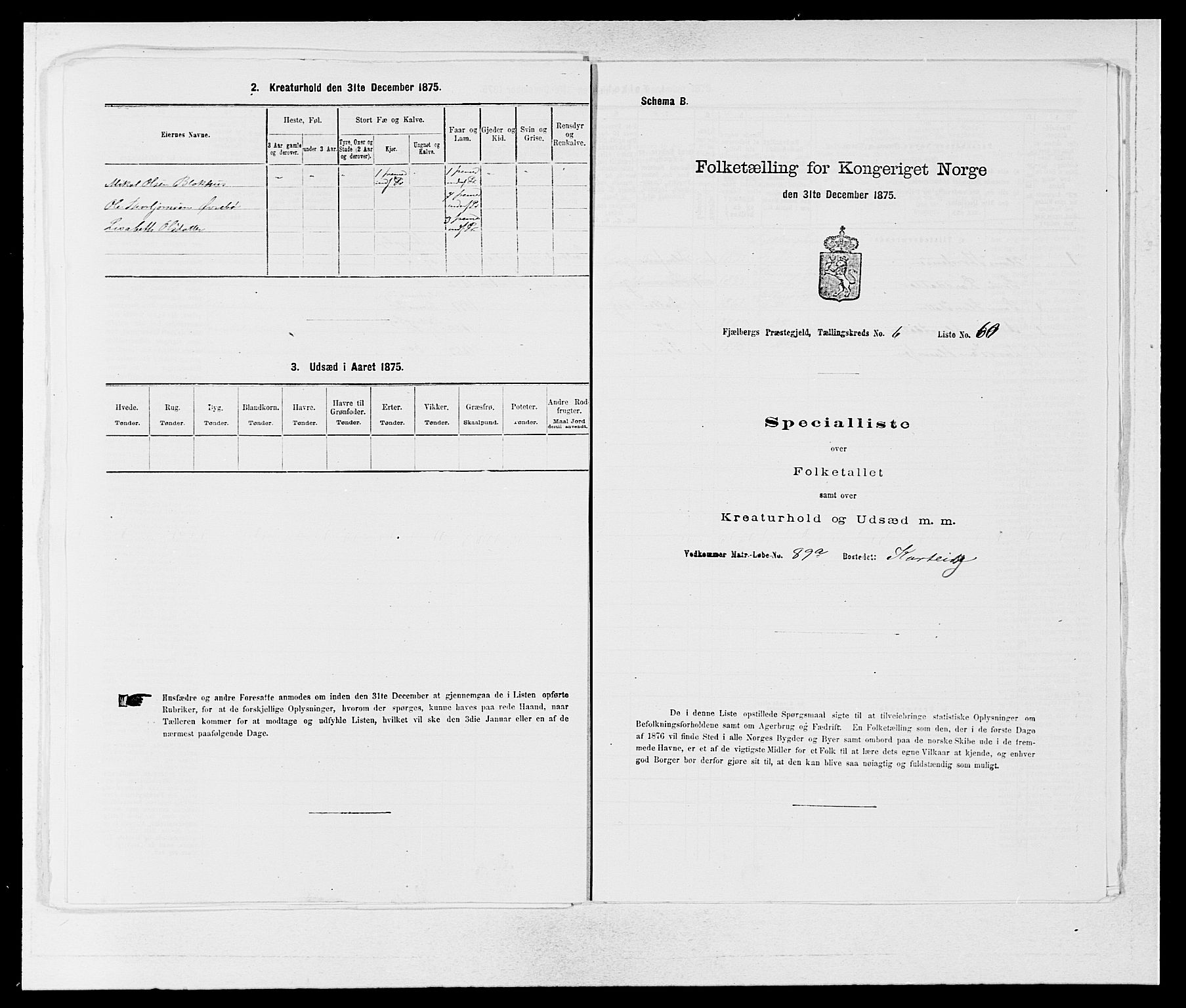 SAB, Folketelling 1875 for 1213P Fjelberg prestegjeld, 1875, s. 715