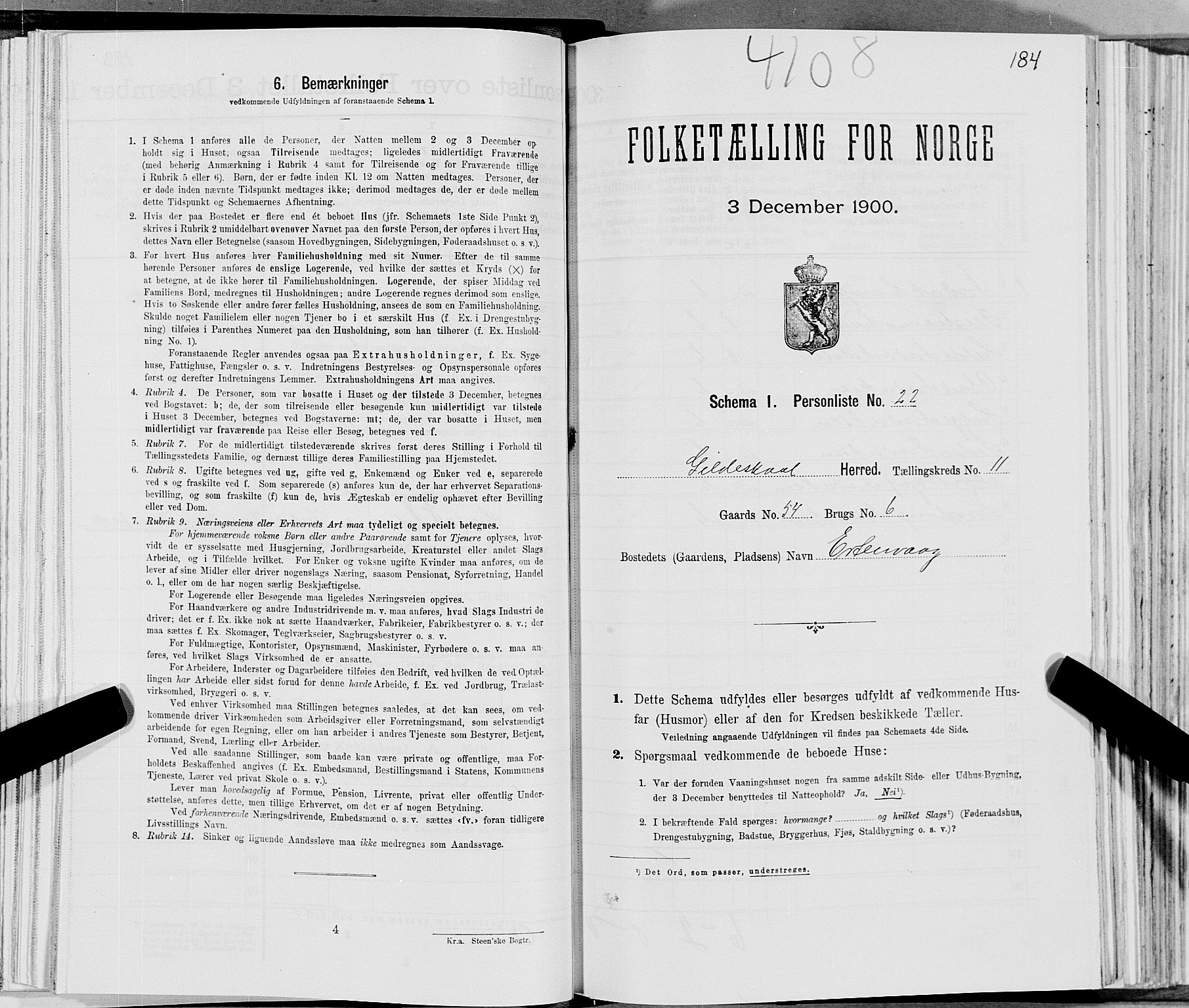 SAT, Folketelling 1900 for 1838 Gildeskål herred, 1900, s. 1167
