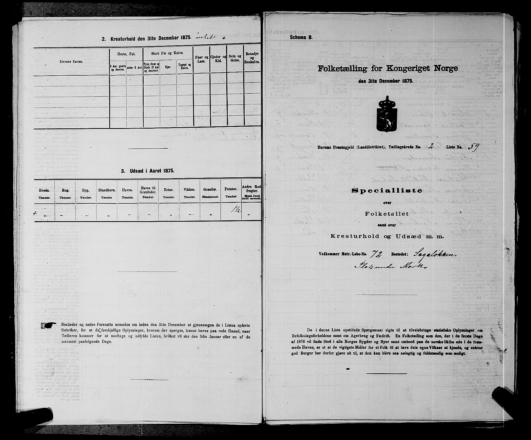 SAKO, Folketelling 1875 for 0628L Hurum prestegjeld, Hurum sokn, 1875, s. 220