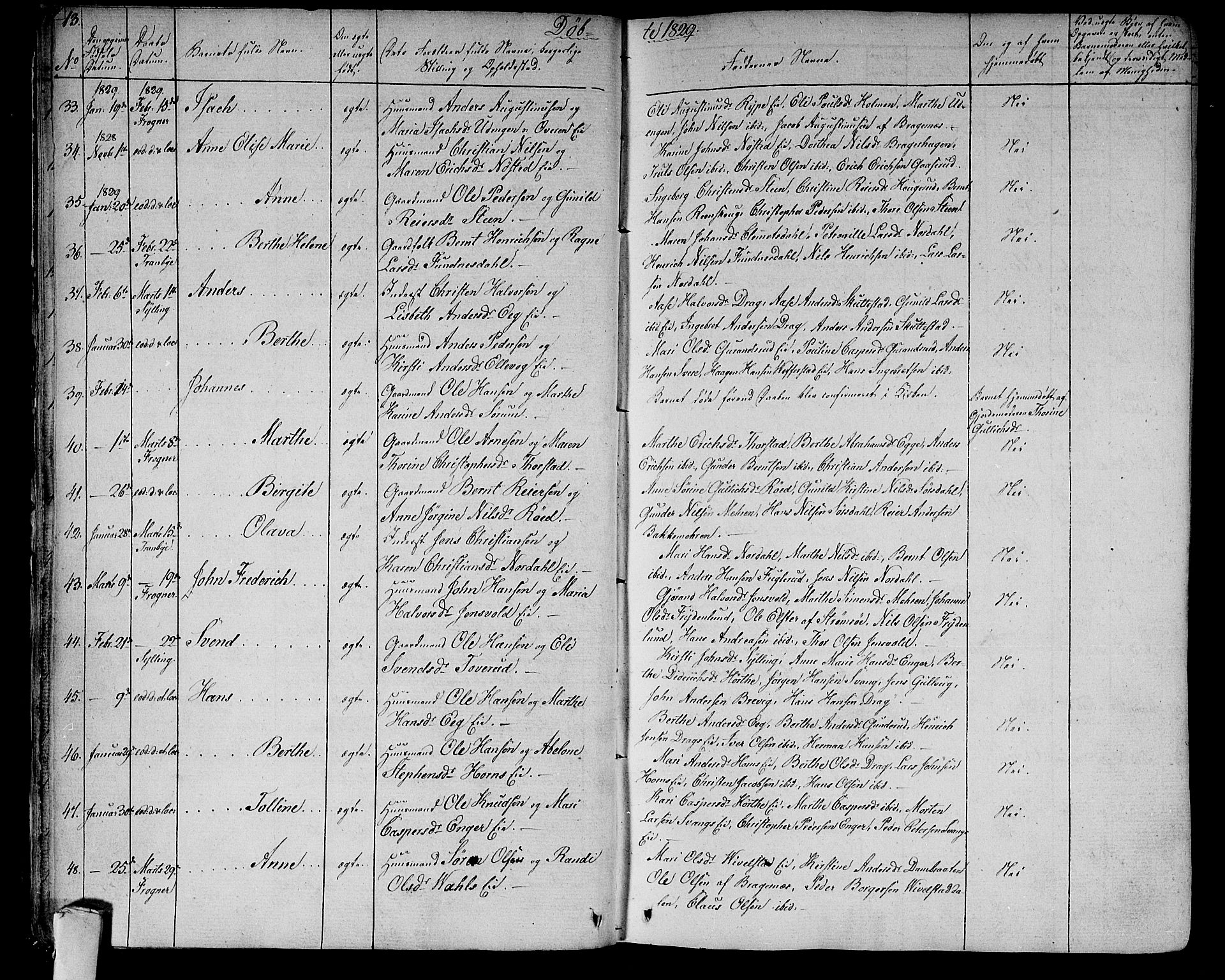Lier kirkebøker, AV/SAKO-A-230/F/Fa/L0010: Ministerialbok nr. I 10, 1827-1843, s. 13