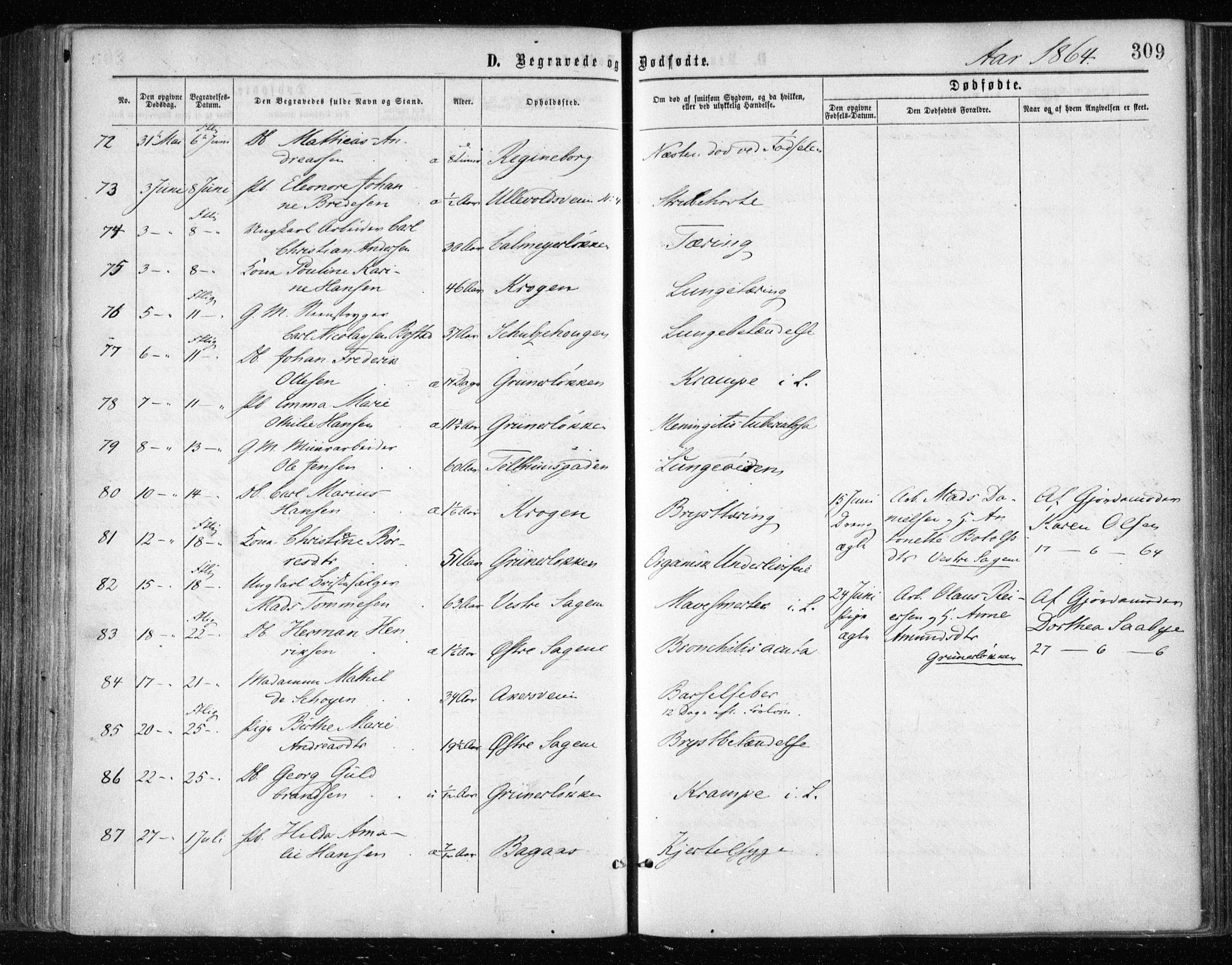 Gamle Aker prestekontor Kirkebøker, AV/SAO-A-10617a/F/L0002: Ministerialbok nr. 2, 1864-1872, s. 309