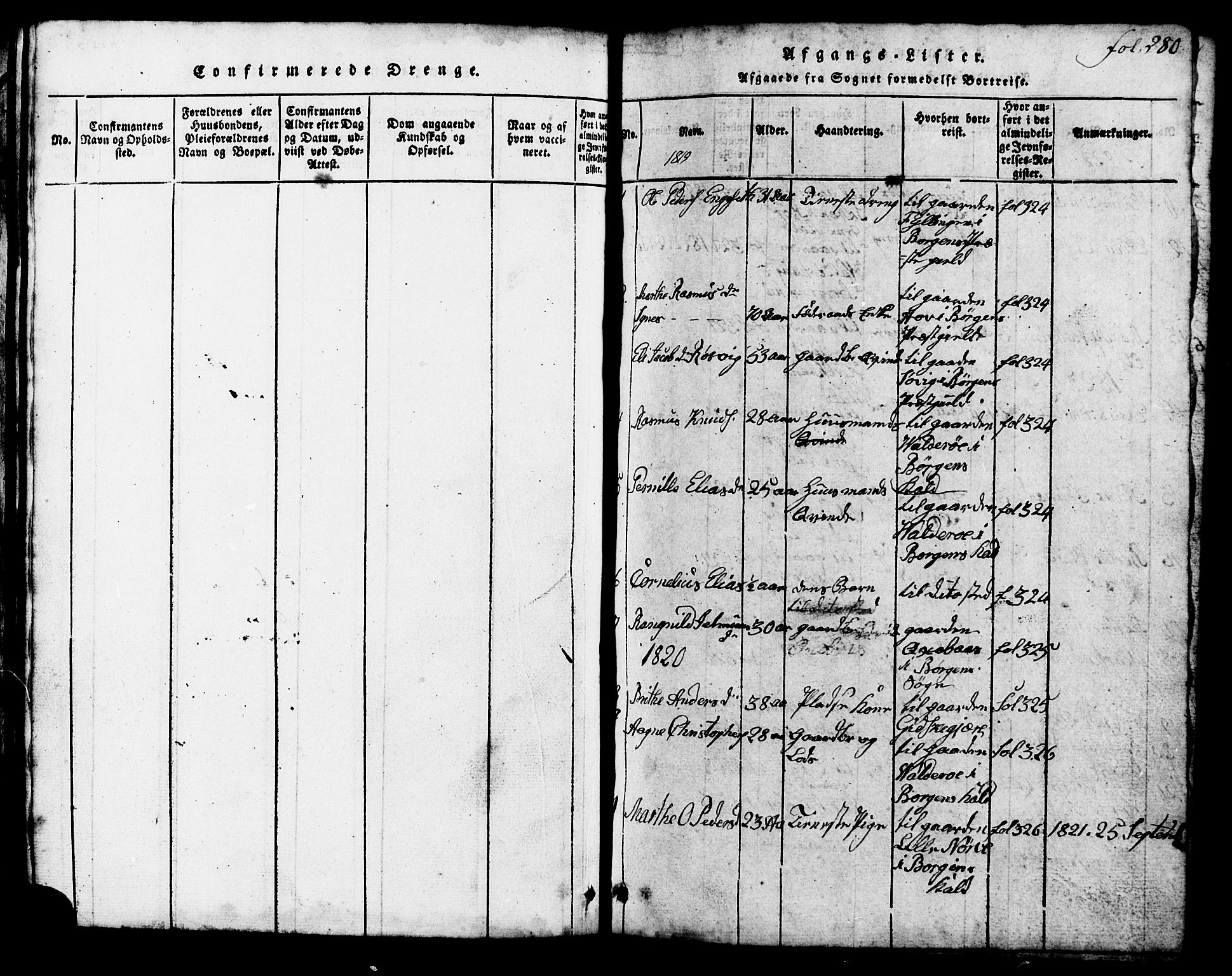 Ministerialprotokoller, klokkerbøker og fødselsregistre - Møre og Romsdal, AV/SAT-A-1454/537/L0520: Klokkerbok nr. 537C01, 1819-1868, s. 280