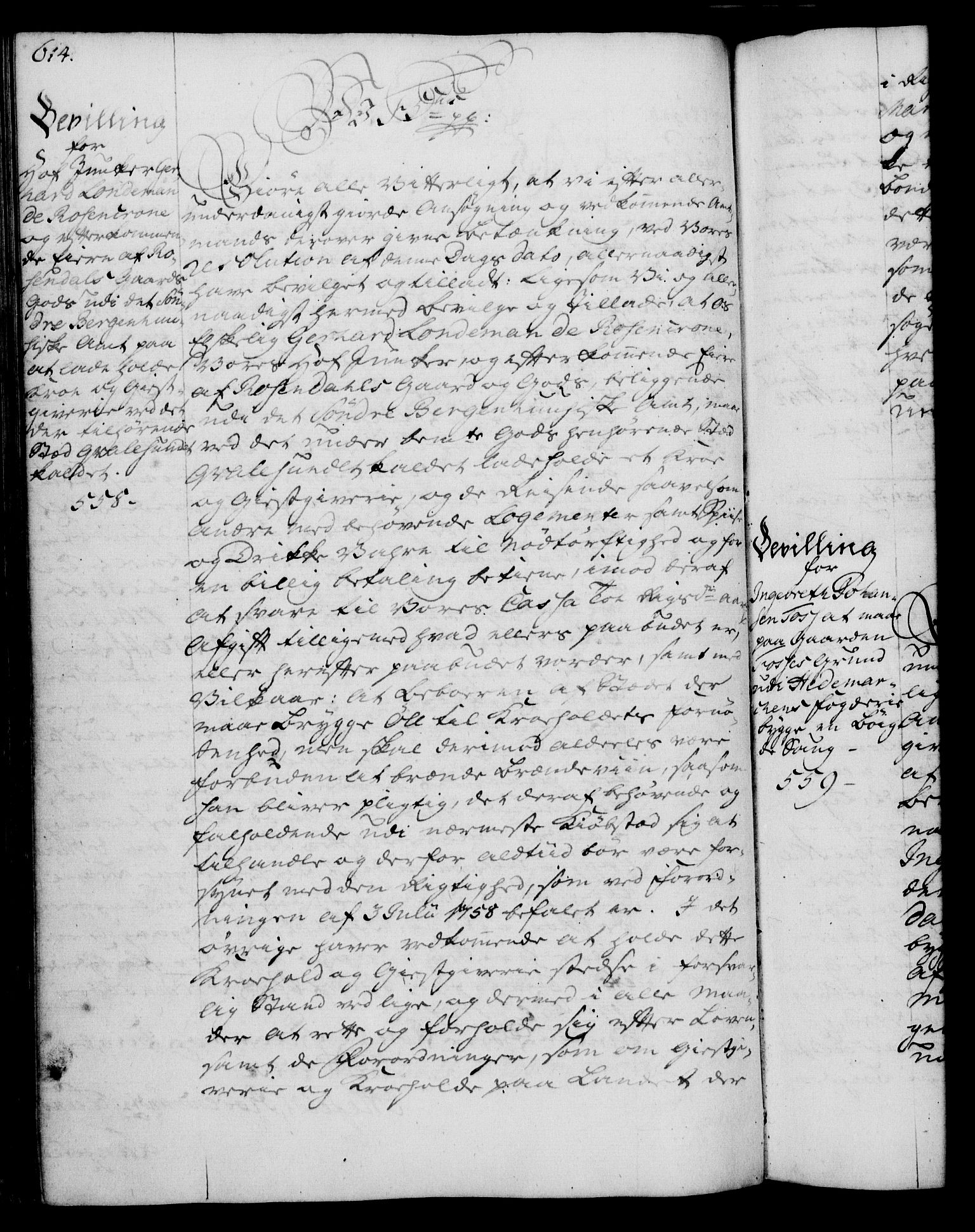 Rentekammeret, Kammerkanselliet, RA/EA-3111/G/Gg/Gga/L0007: Norsk ekspedisjonsprotokoll med register (merket RK 53.7), 1759-1768, s. 614