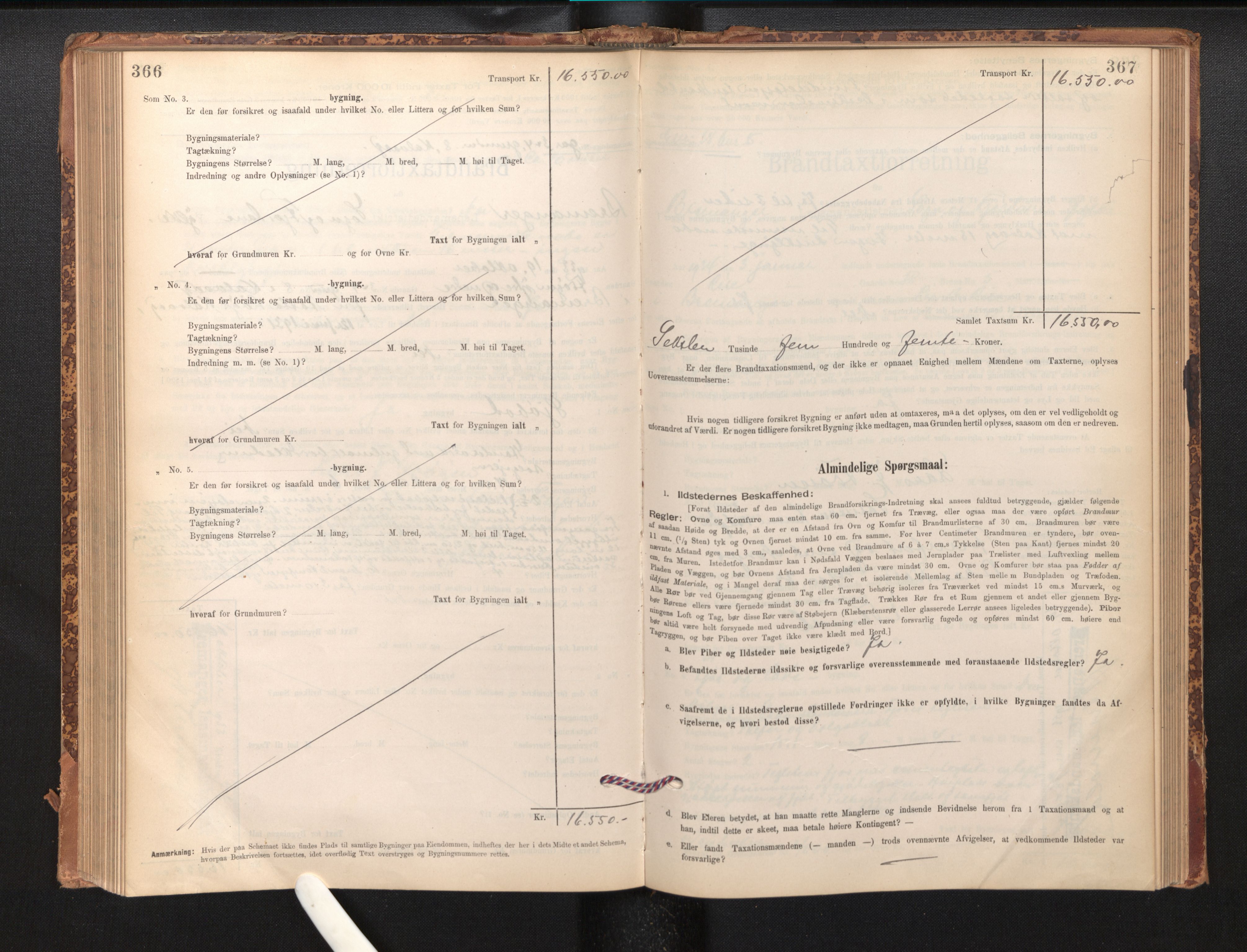 Lensmannen i Bremanger, SAB/A-26701/0012/L0007: Branntakstprotokoll, skjematakst, 1895-1936, s. 366-367