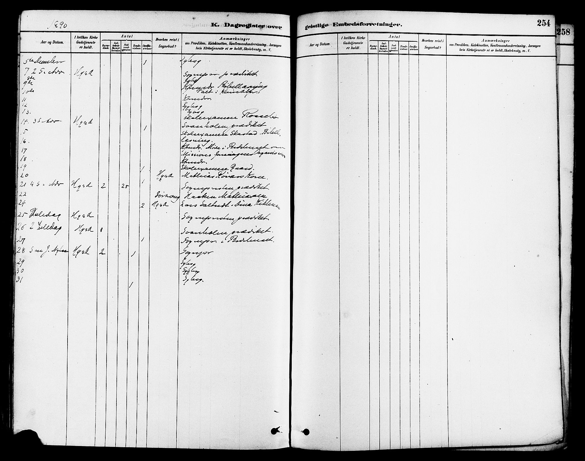 Haugesund sokneprestkontor, AV/SAST-A -101863/H/Ha/Haa/L0003: Ministerialbok nr. A 3, 1885-1890, s. 254