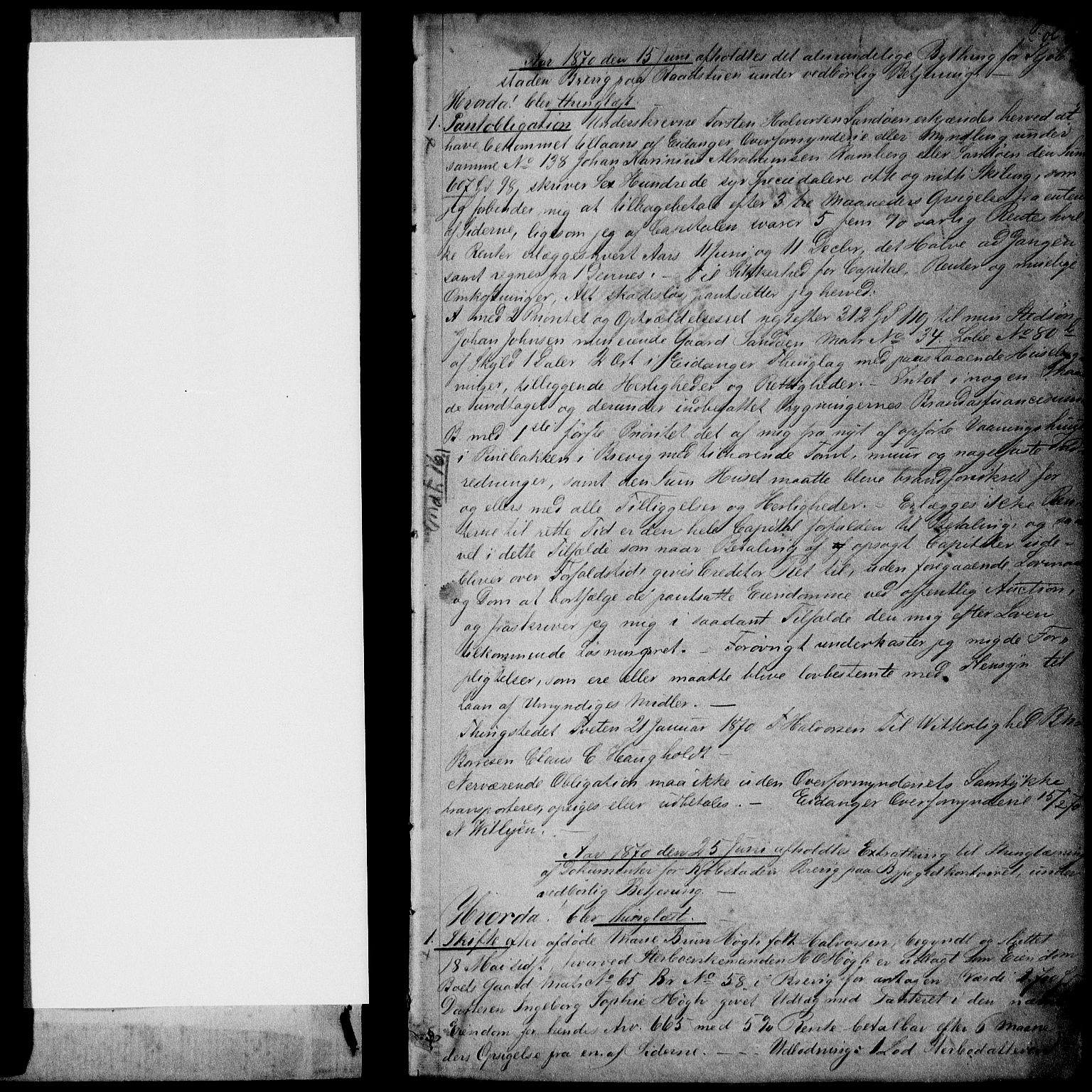 Bamble sorenskriveri, SAKO/A-214/G/Ga/Gaf/L0005: Pantebok nr. VI 5, 1870-1882, s. 1