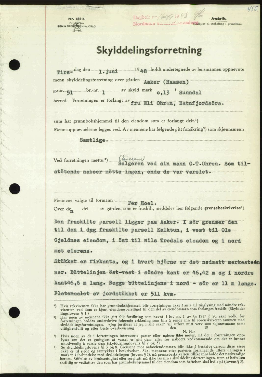 Nordmøre sorenskriveri, SAT/A-4132/1/2/2Ca: Pantebok nr. A108, 1948-1948, Dagboknr: 1699/1948