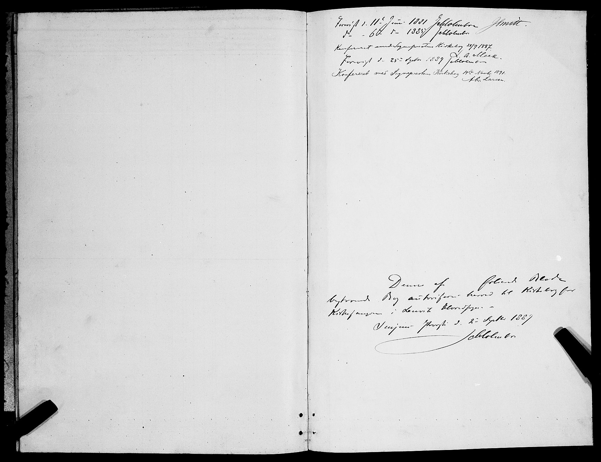 Lenvik sokneprestembete, AV/SATØ-S-1310/H/Ha/Hab/L0006klokker: Klokkerbok nr. 6, 1881-1889