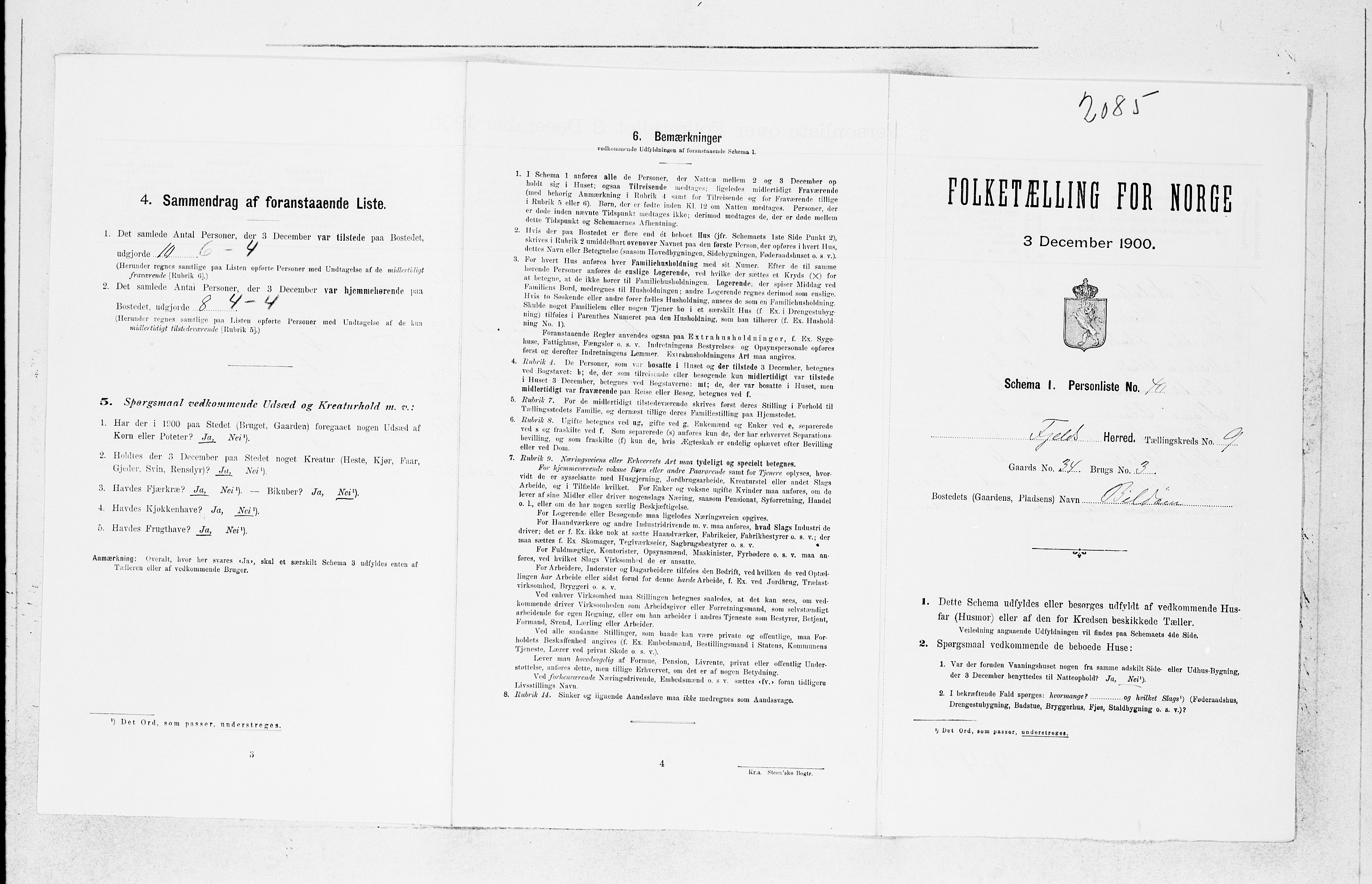 SAB, Folketelling 1900 for 1246 Fjell herred, 1900, s. 1056