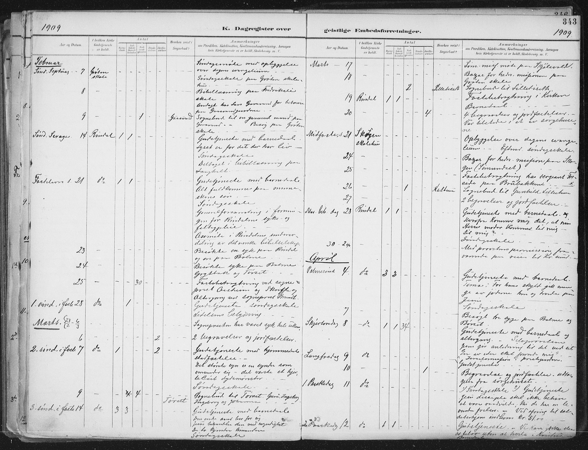 Ministerialprotokoller, klokkerbøker og fødselsregistre - Møre og Romsdal, SAT/A-1454/598/L1072: Ministerialbok nr. 598A06, 1896-1910, s. 343