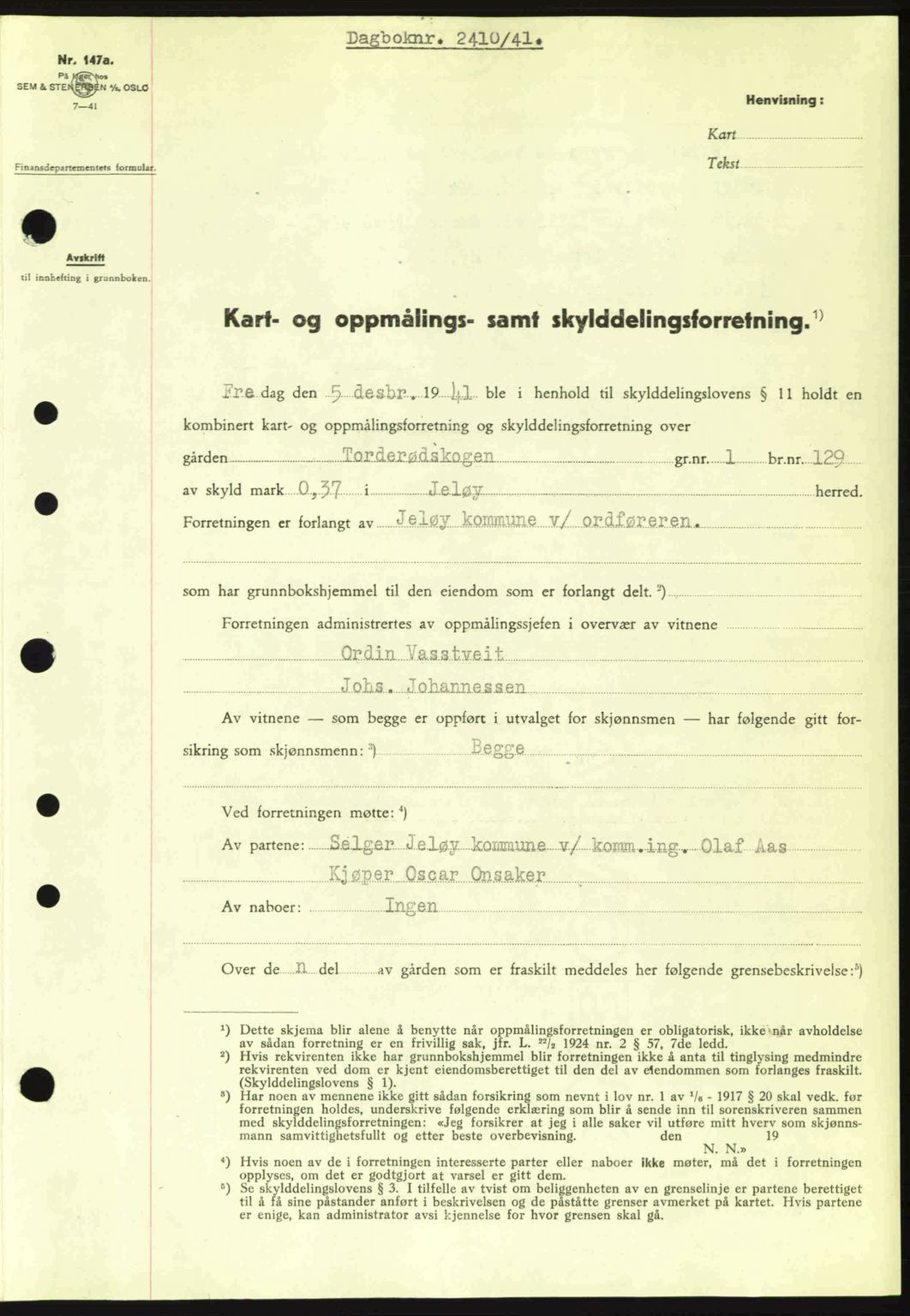 Moss sorenskriveri, SAO/A-10168: Pantebok nr. A9, 1941-1942, Dagboknr: 2410/1941