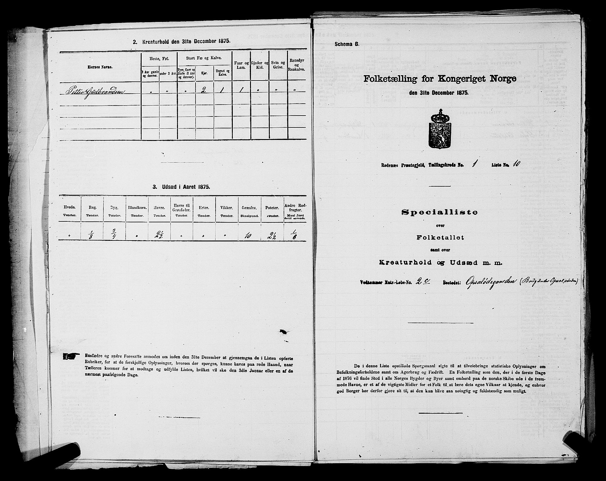 RA, Folketelling 1875 for 0120P Rødenes prestegjeld, 1875, s. 33