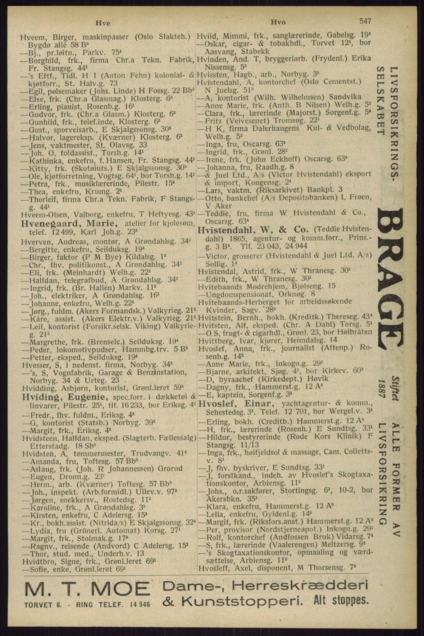 Kristiania/Oslo adressebok, PUBL/-, 1929, s. 547