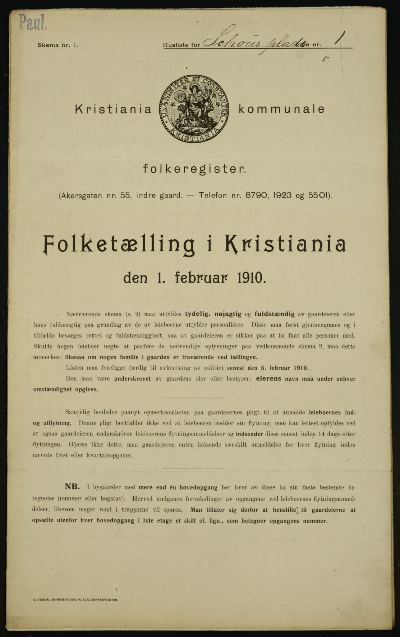 OBA, Kommunal folketelling 1.2.1910 for Kristiania, 1910, s. 86268