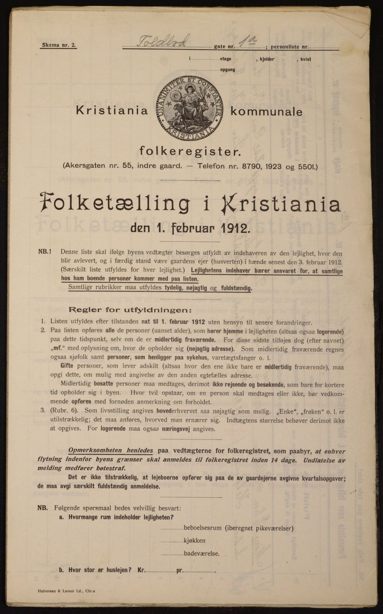 OBA, Kommunal folketelling 1.2.1912 for Kristiania, 1912, s. 113082