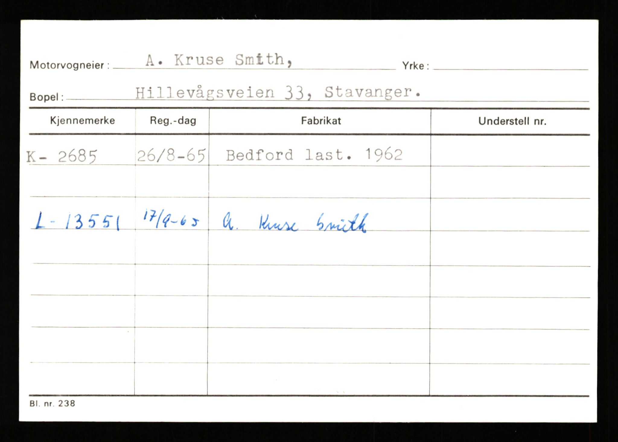 Stavanger trafikkstasjon, SAST/A-101942/0/G/L0001: Registreringsnummer: 0 - 5782, 1930-1971, s. 1829