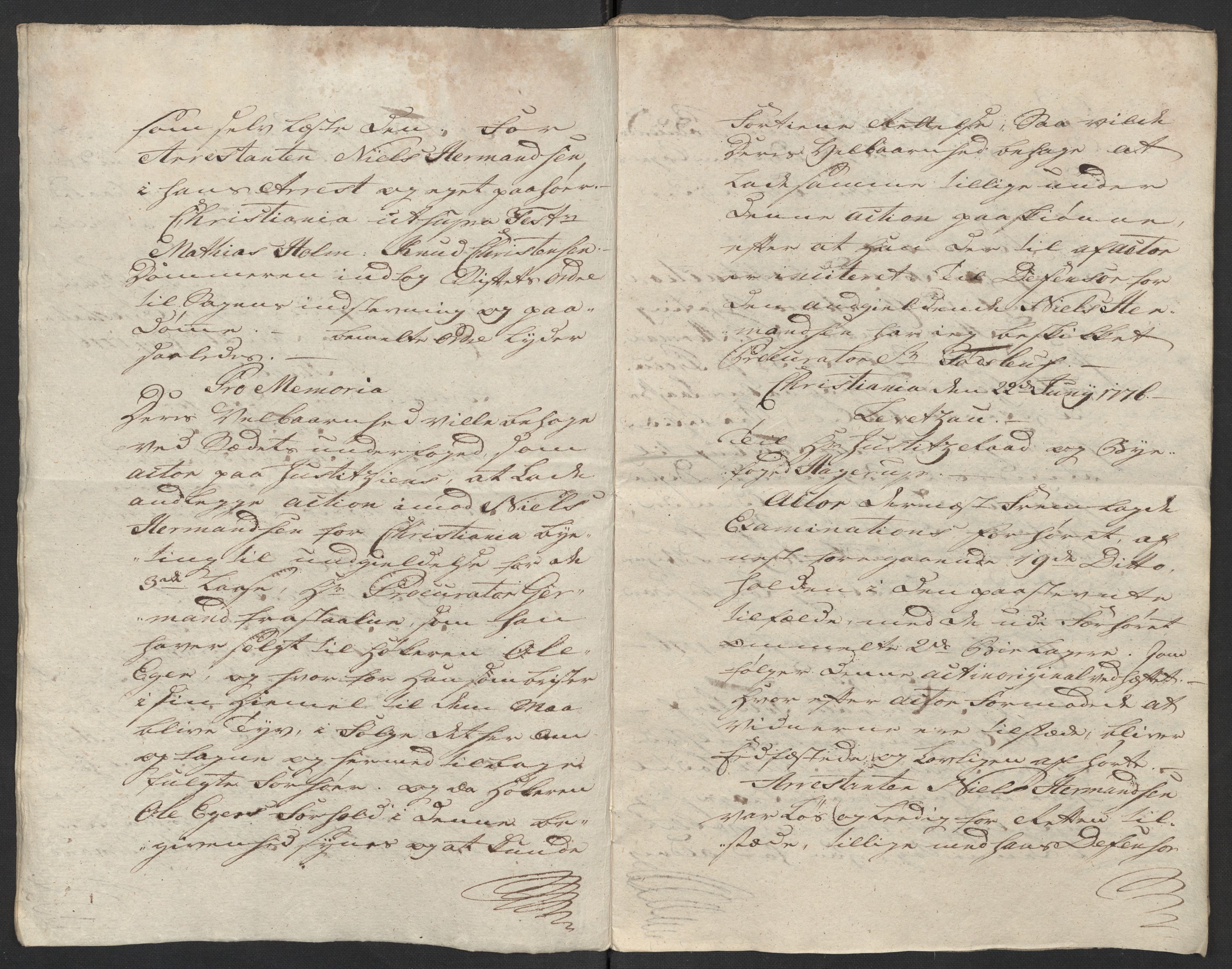 Kristiania stiftamt, SAO/A-10386/G/Gm/L0011: Domsakter og forhør, 1776, s. 442