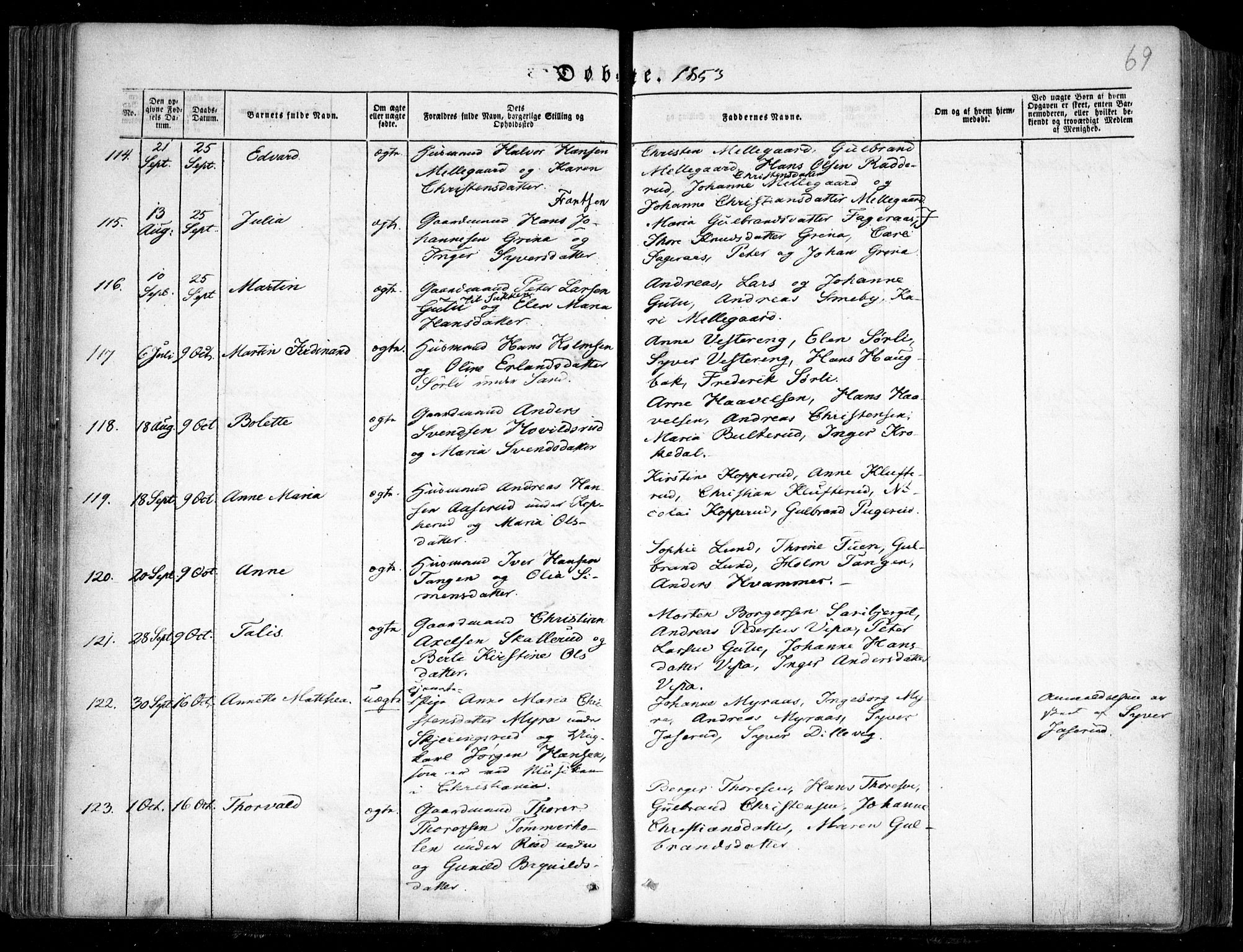 Trøgstad prestekontor Kirkebøker, AV/SAO-A-10925/F/Fa/L0007: Ministerialbok nr. I 7, 1845-1854, s. 69