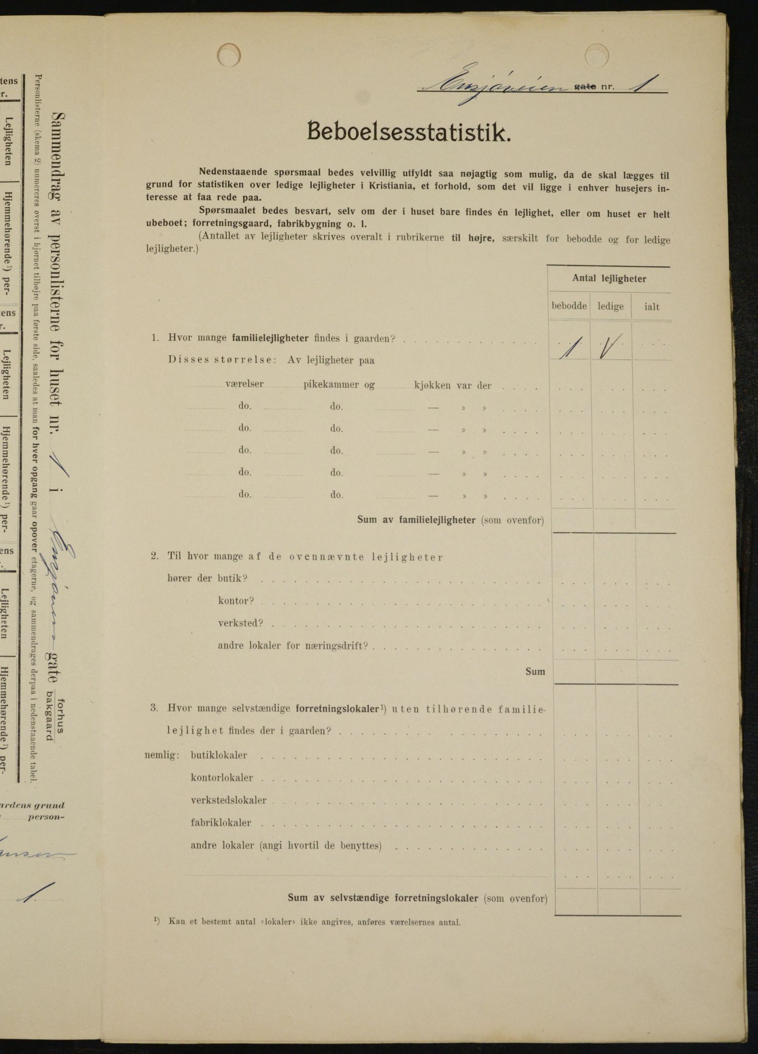 OBA, Kommunal folketelling 1.2.1909 for Kristiania kjøpstad, 1909, s. 19806