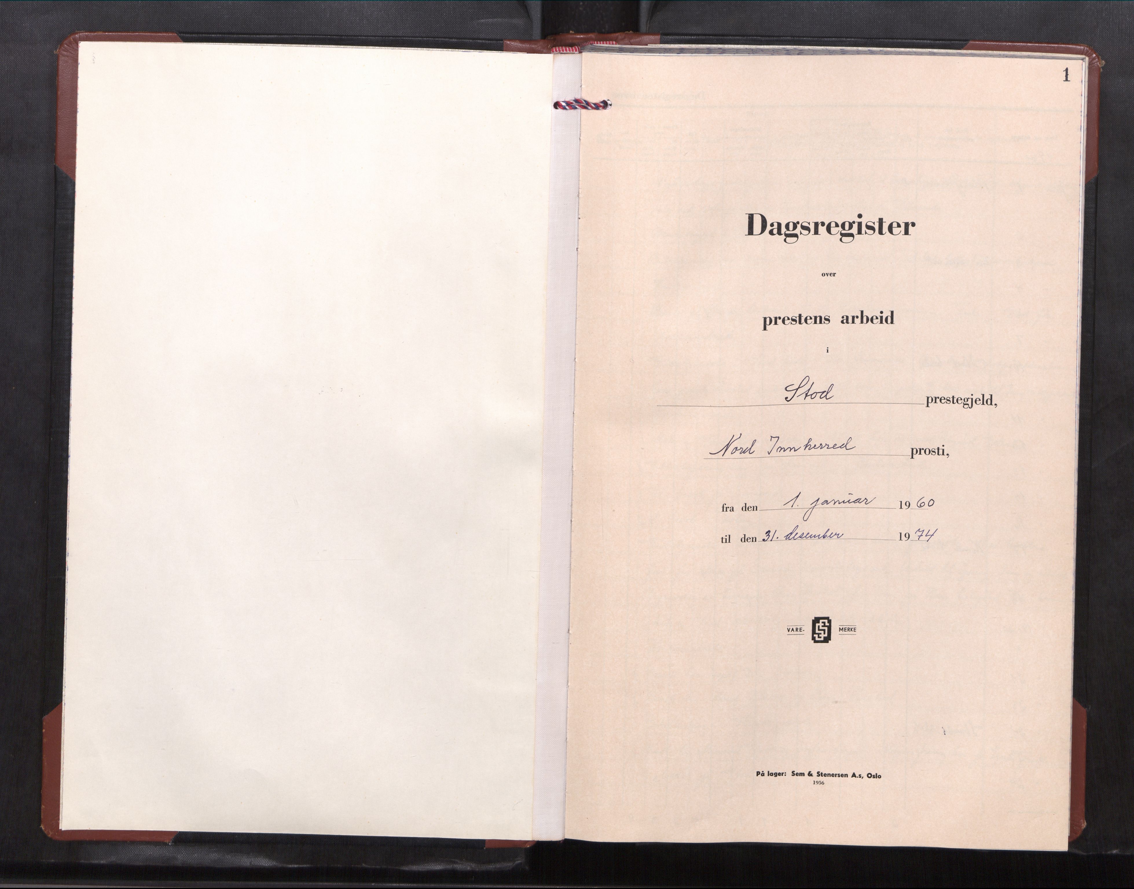 Ministerialprotokoller, klokkerbøker og fødselsregistre - Nord-Trøndelag, AV/SAT-A-1458/746/L0453: Dagsregister nr. 746---, 1960-1974, s. 1