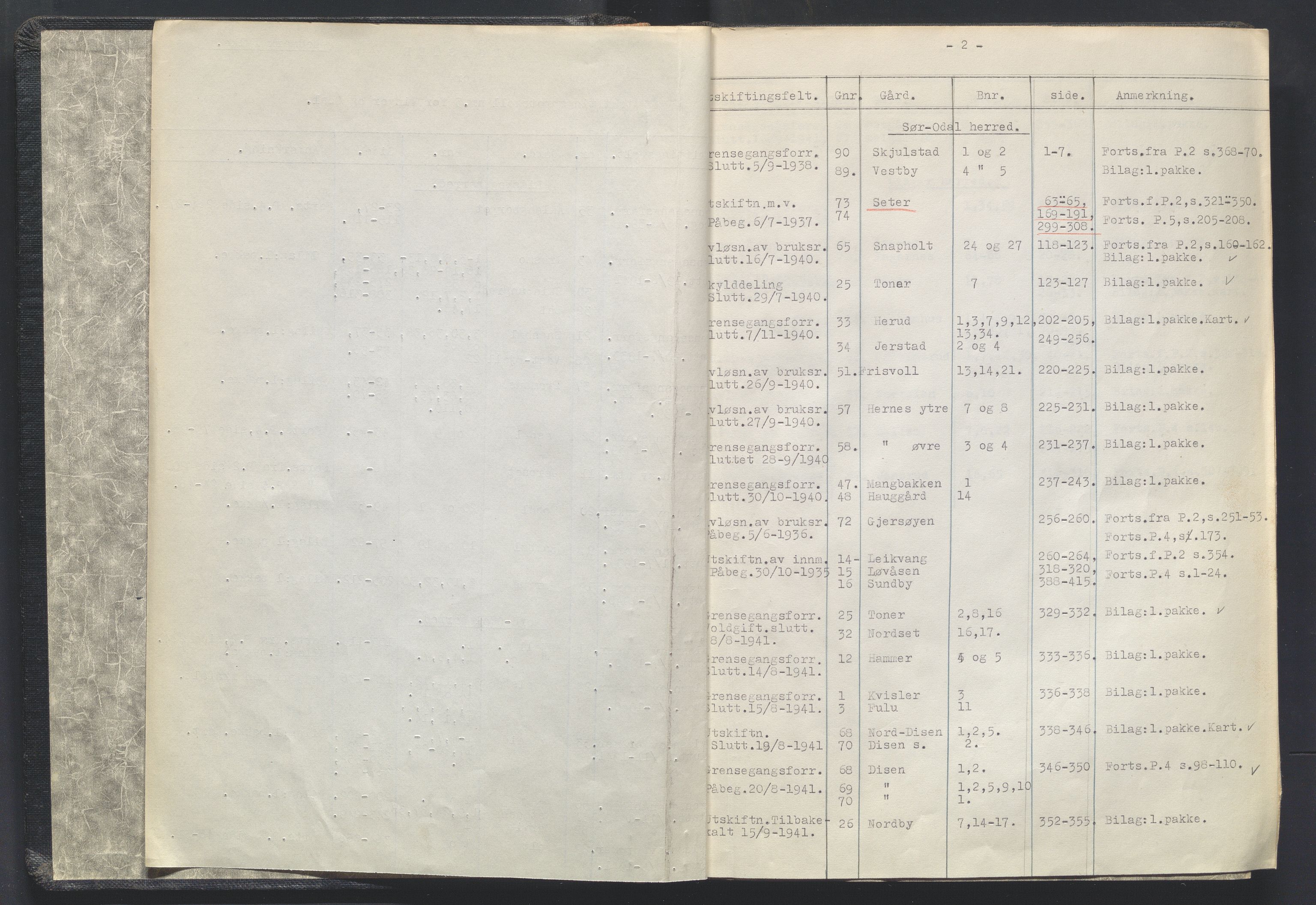 Glåmdal jordskifterett, AV/SAH-JORDSKIFTEH-003/G/Ga/L0002/0001: Rettsbøker / Rettsbok - nr. 3, 1938-1941