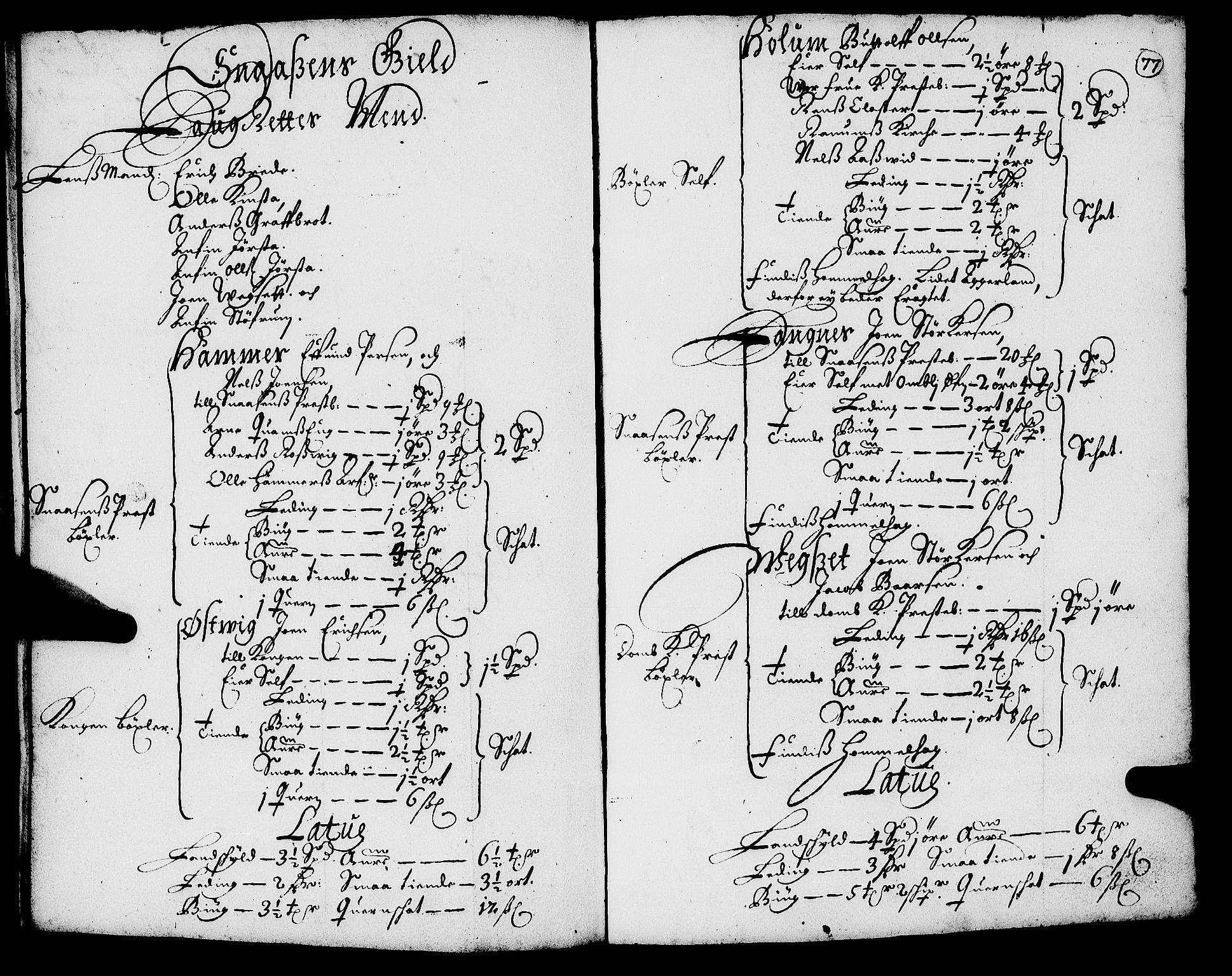 Rentekammeret inntil 1814, Realistisk ordnet avdeling, AV/RA-EA-4070/N/Nb/Nba/L0055: Inderøy len, 1668, s. 76b-77a