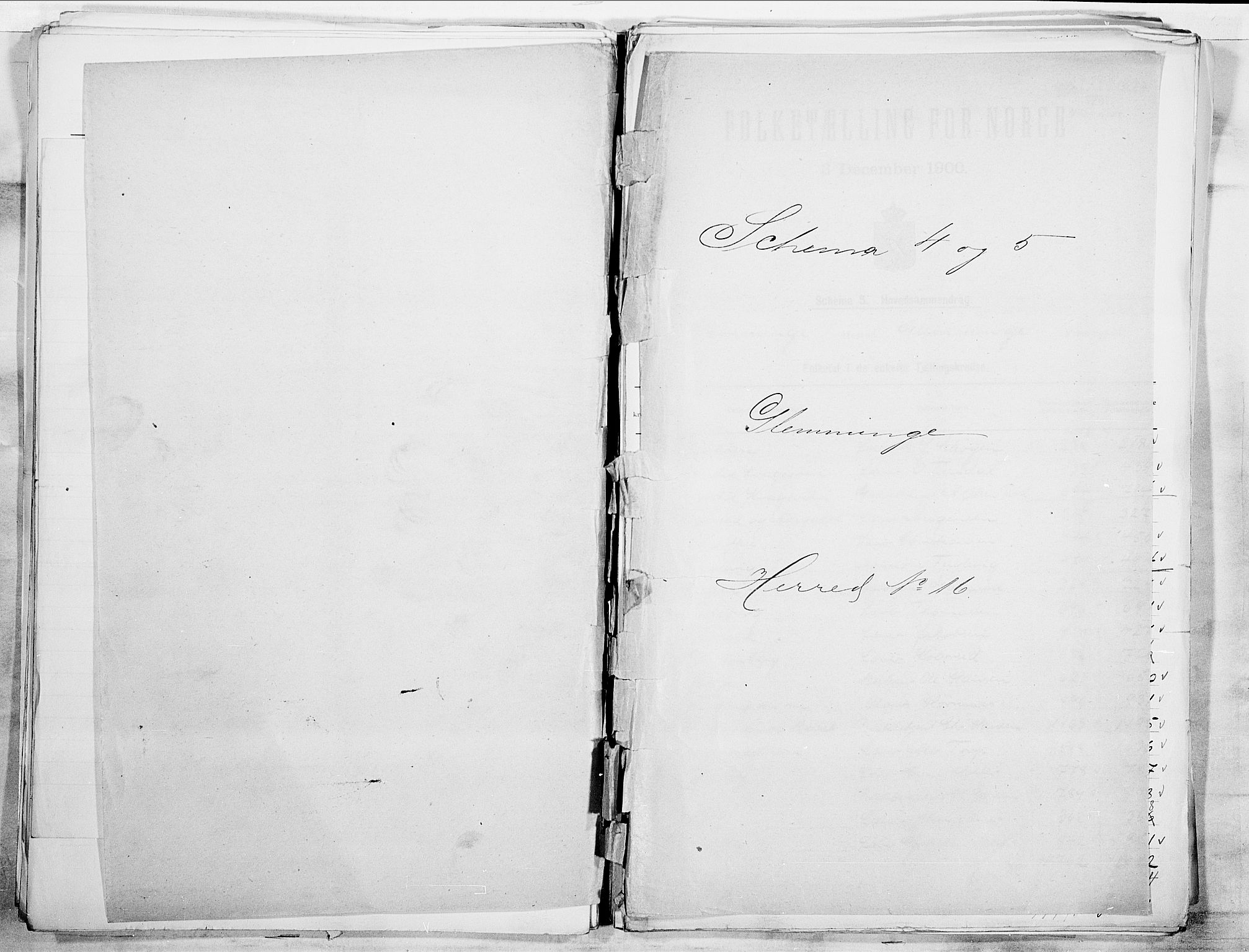 SAO, Folketelling 1900 for 0132 Glemmen herred, 1900, s. 1