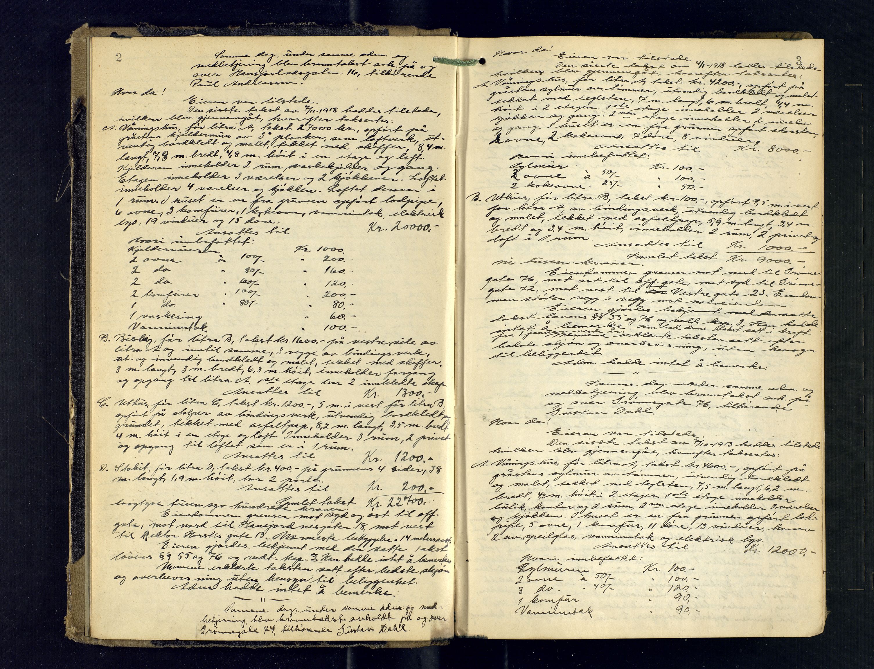 Tromsø byfogd/byrett, AV/SATØ-SATØ-0063/1/Oc/Ocb/Ocba/L0008: Branntakstprotokoll, 1924-1930, s. 2-3