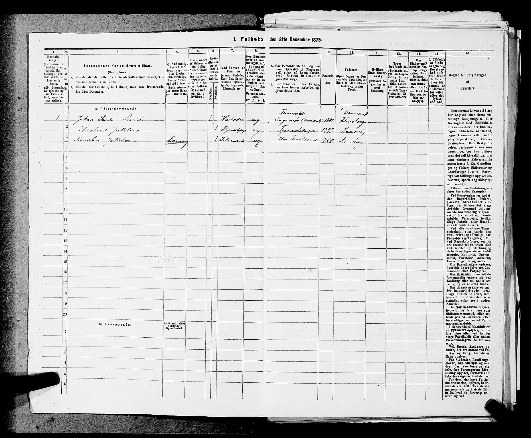 SAKO, Folketelling 1875 for 0726P Brunlanes prestegjeld, 1875, s. 446